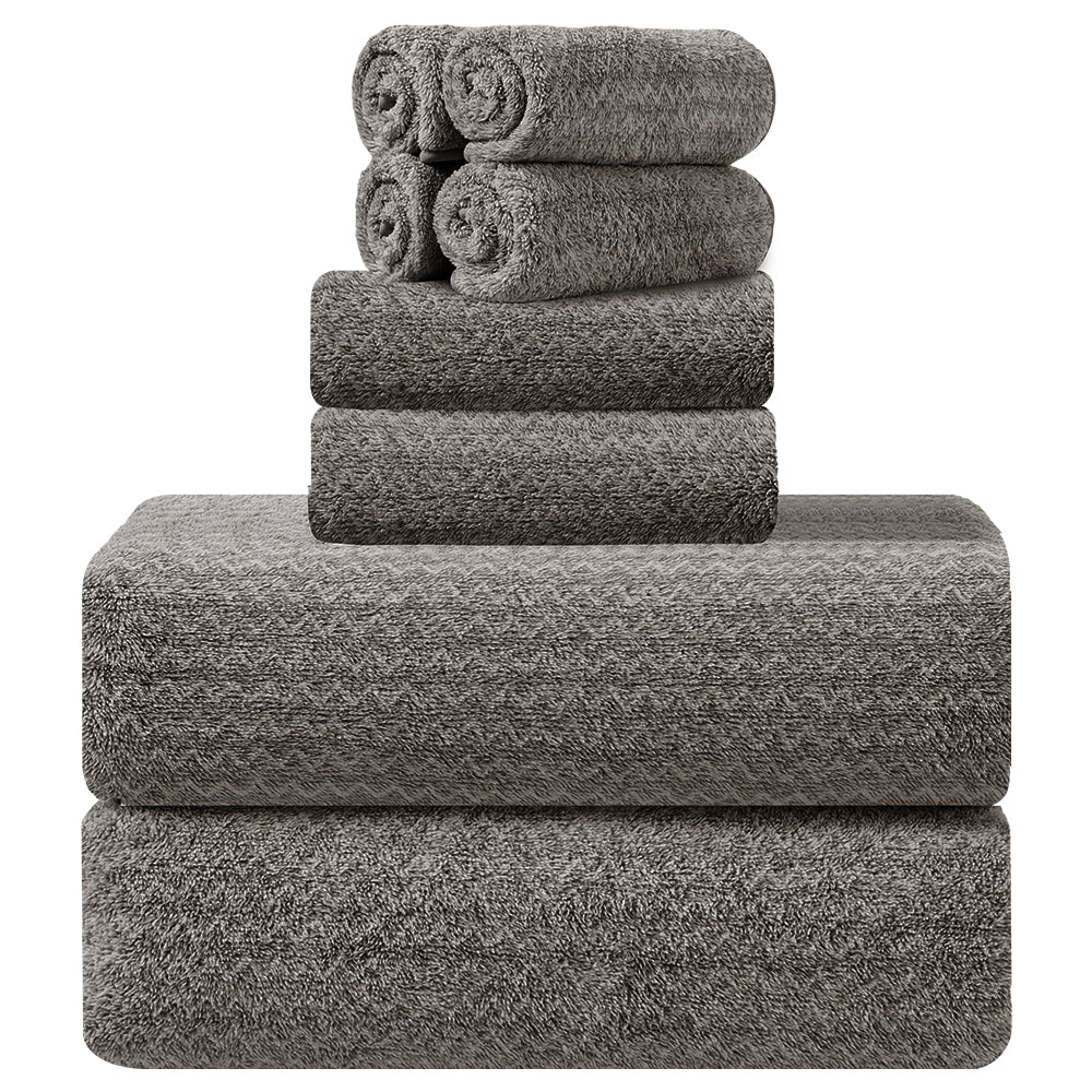 Kebury 8-Piece Microfiber Bath Towel Bundle - 2 Extra-Large Bath Towels, 2 Hand Towels & 4 Washcloths, Ultra-Soft & Absorbent