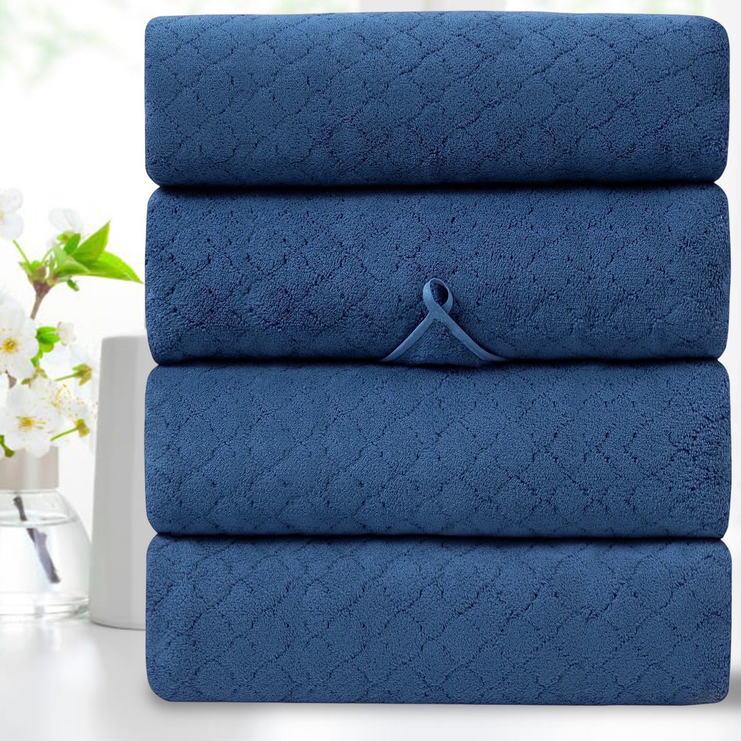 Kebury 4-Pack Large Bath Towels (35x70") - Ultra Soft, Quick Dry & Highly Absorbent