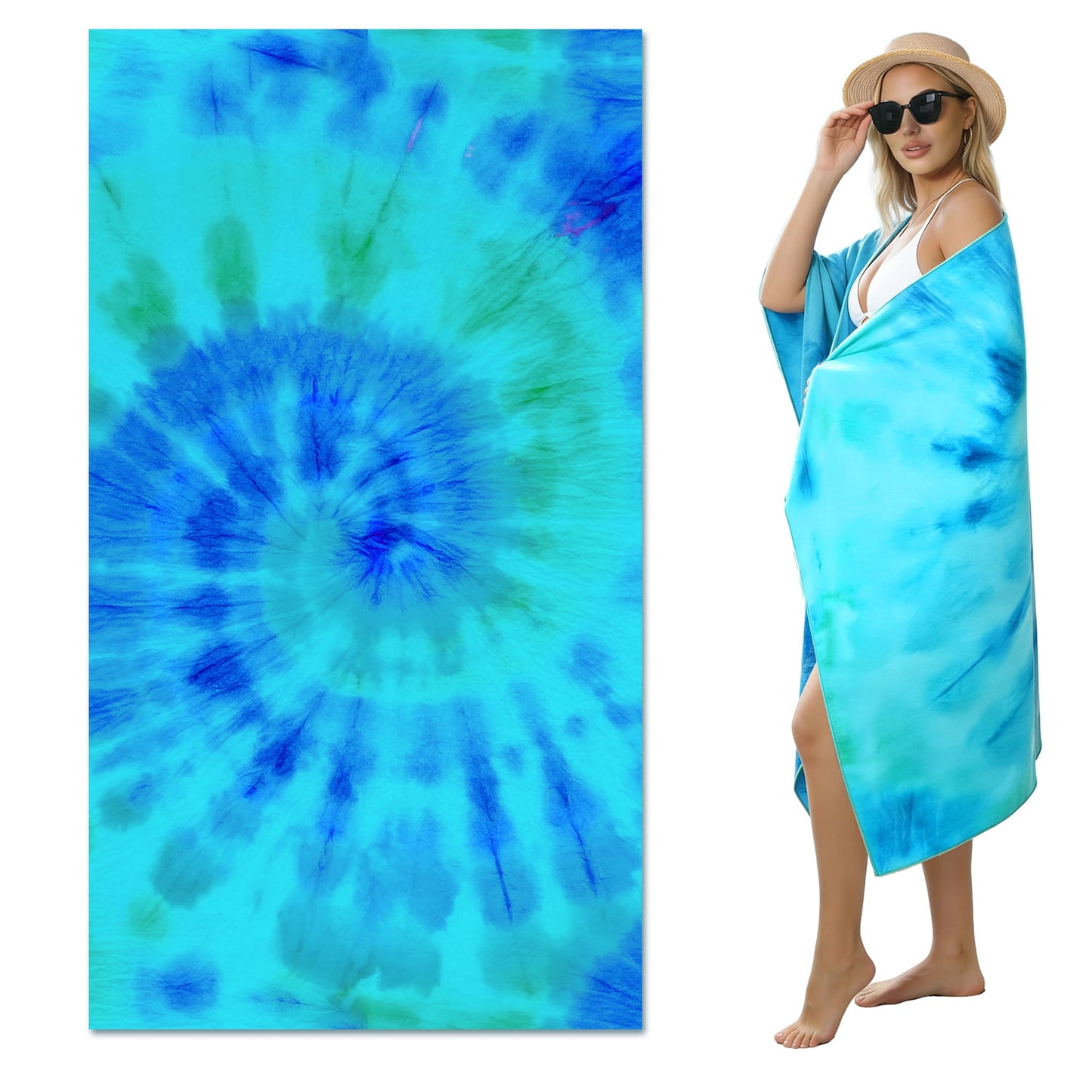 Beartech 4 Pieces Microfiber Beach Towel Set,40x70 inches Super Absorbent Large Towels Camping Travel Towels,Quick Dry Bath Towels For Beach Lightweight Shower Towels Outdoor Swim Towels For Adults