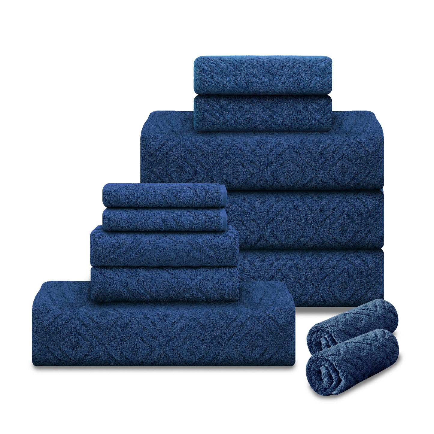 Kebury 12 Piece Bath Towels Set -4 Bath Sheet Towels, 4 Hand Towels & 4 Washcloths, Soft Microfiber Bathroom Towel Bundle for Family Everyday Shower Use Gym Spa