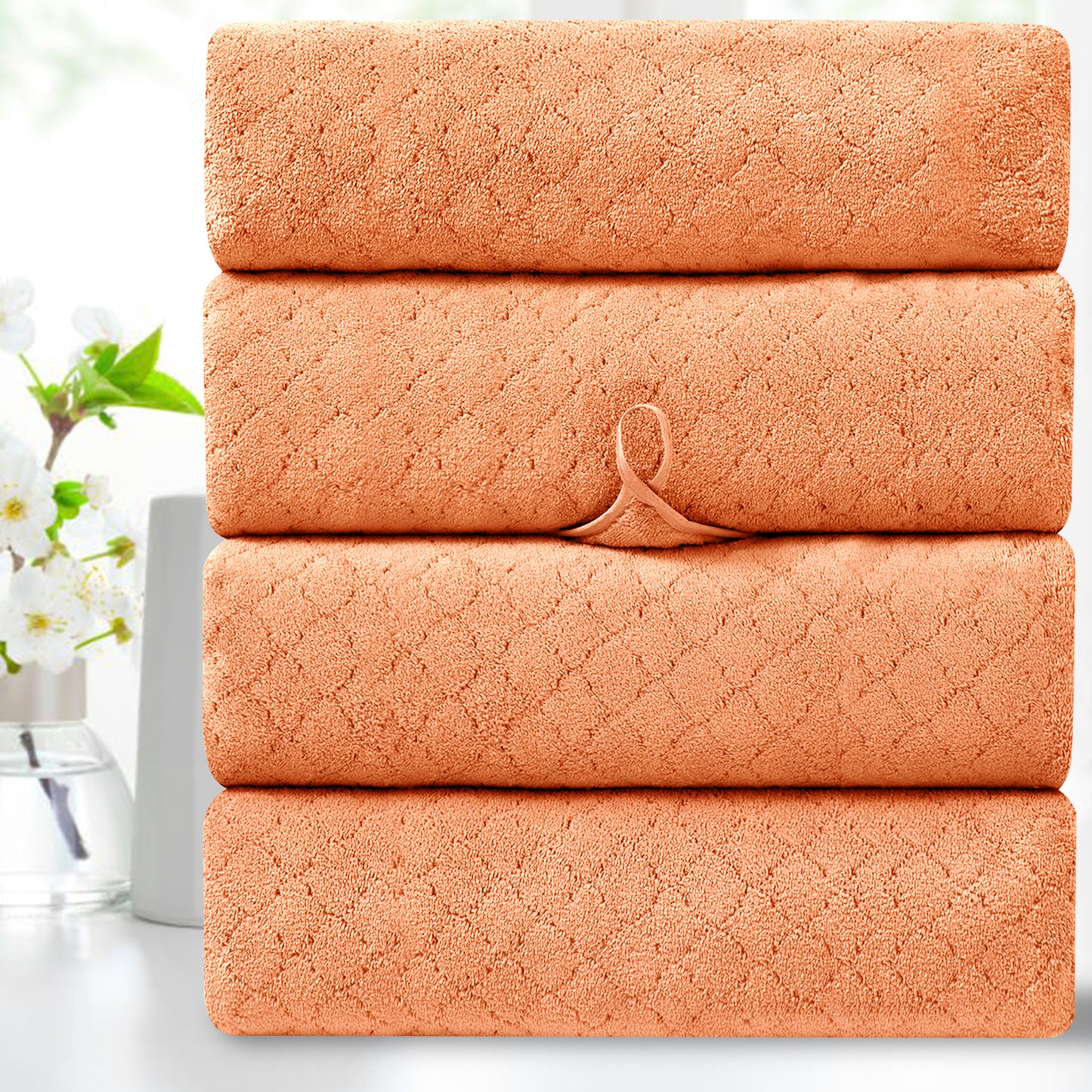 Kebury 4-Pack Large Bath Towels (35x70") - Ultra Soft, Quick Dry & Highly Absorbent