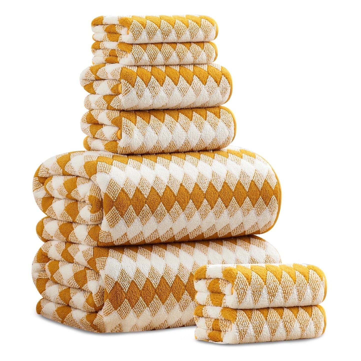 Beartech 8 Piece Microfiber Bath Towel Set 2 Oversized Bath Sheet,2 Hand Towels and 4 Washcloths