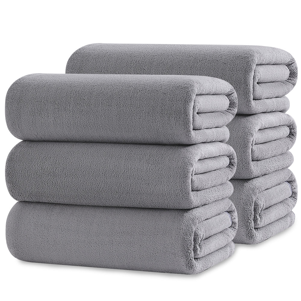 Kebury 6 Pack Bath Towels Set, 27"x55" Bath Sheets Towels Set For Adults, Mid-size Bathroom Towel Ultra Soft Microfiber Quick Dry Highly Absorbent Shower Towel Spa Hotel Use