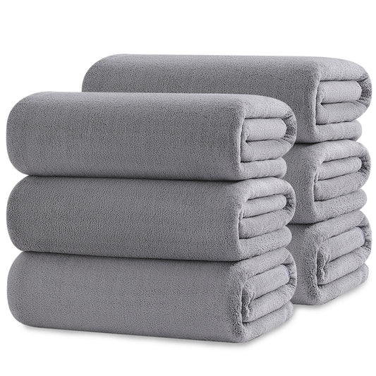 Kebury 6 Pack Bath Towels Set, 27"x55" Bath Sheets Towels Set For Adults, Mid-size Bathroom Towel Ultra Soft Microfiber Quick Dry Highly Absorbent Shower Towel Spa Hotel Use