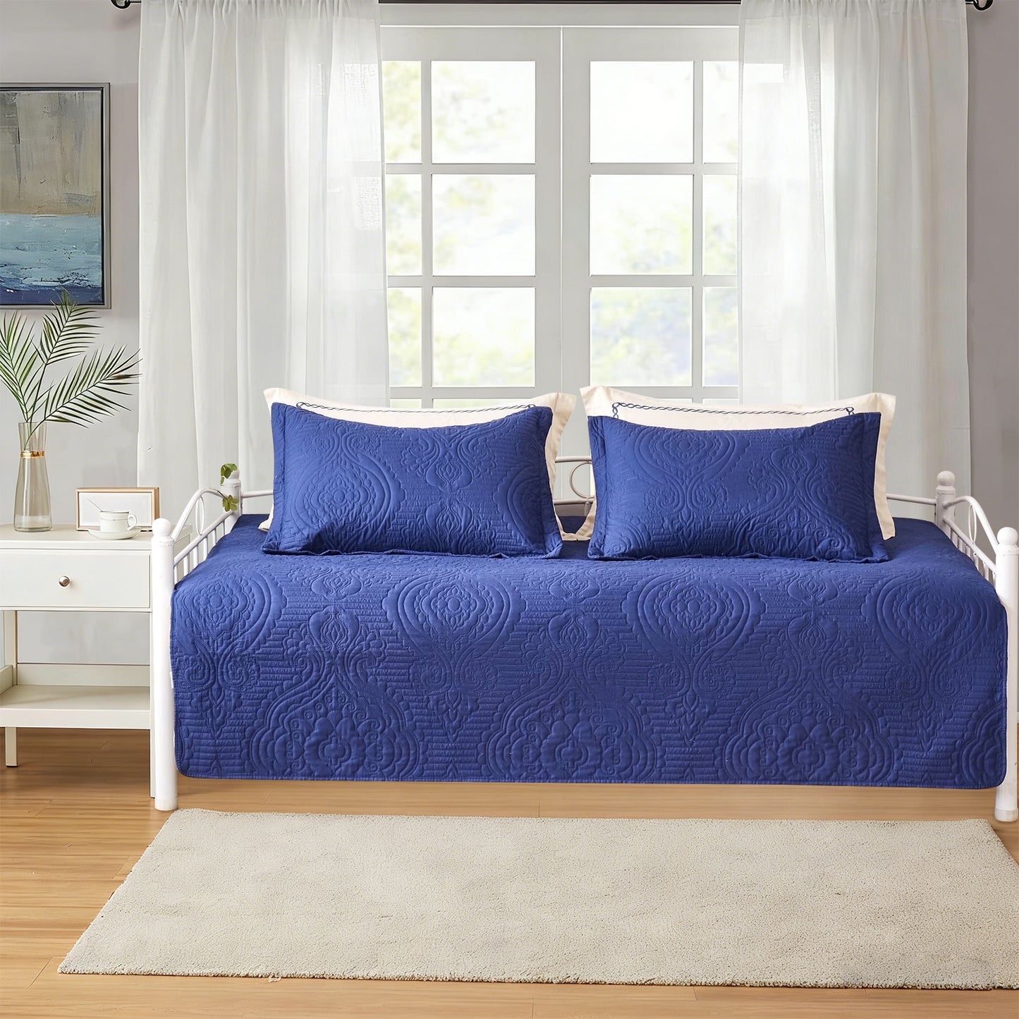 Kebury 3 Pieces Daybed Cover Set Cozy Sofa Daybed Bedding Double Sided Quilting Bedspread Day Bed Couch Cover With 2 Standard Shams,39"x75"