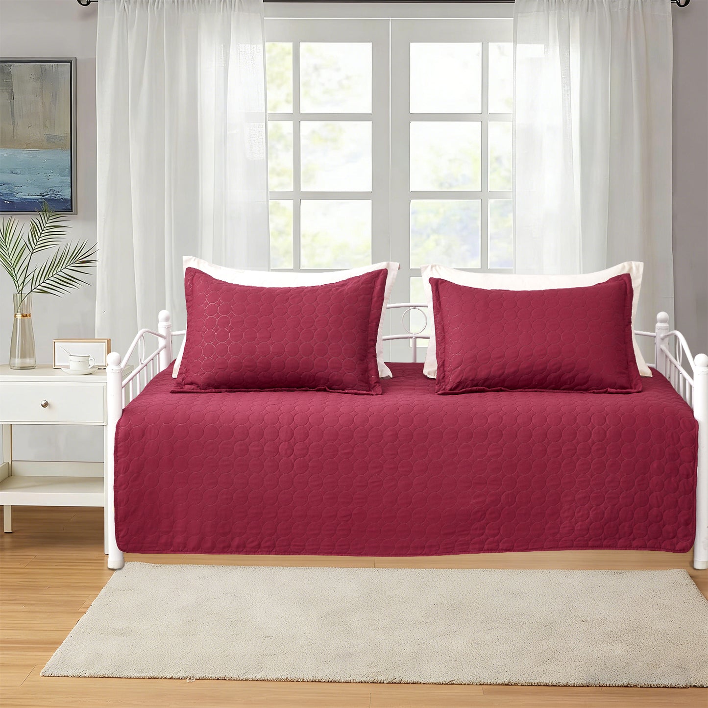 Kebury 3 Pieces Daybed Cover Set Cozy Sofa Daybed Bedding Double Sided Quilting Bedspread Day Bed Couch Cover With 2 Standard Shams,39"x75"