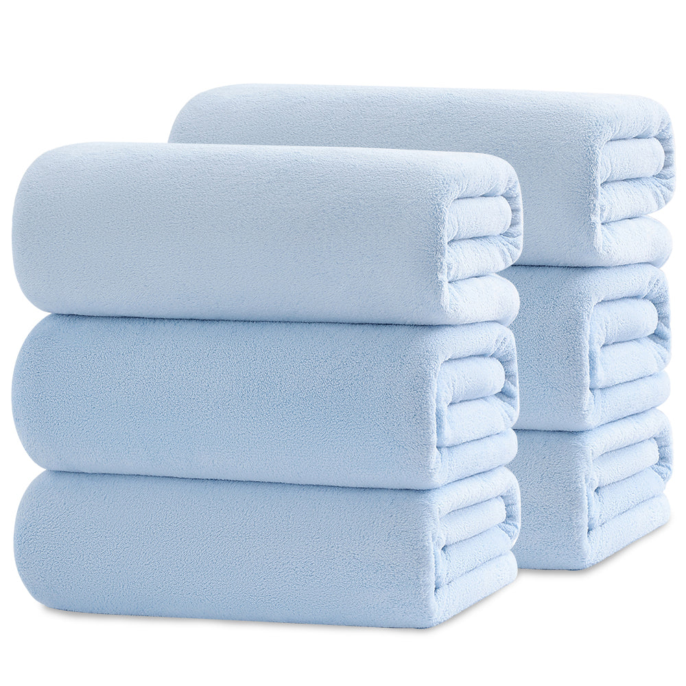 Kebury 6 Pack Bath Towels Set, 27"x55" Bath Sheets Towels Set For Adults, Mid-size Bathroom Towel Ultra Soft Microfiber Quick Dry Highly Absorbent Shower Towel Spa Hotel Use