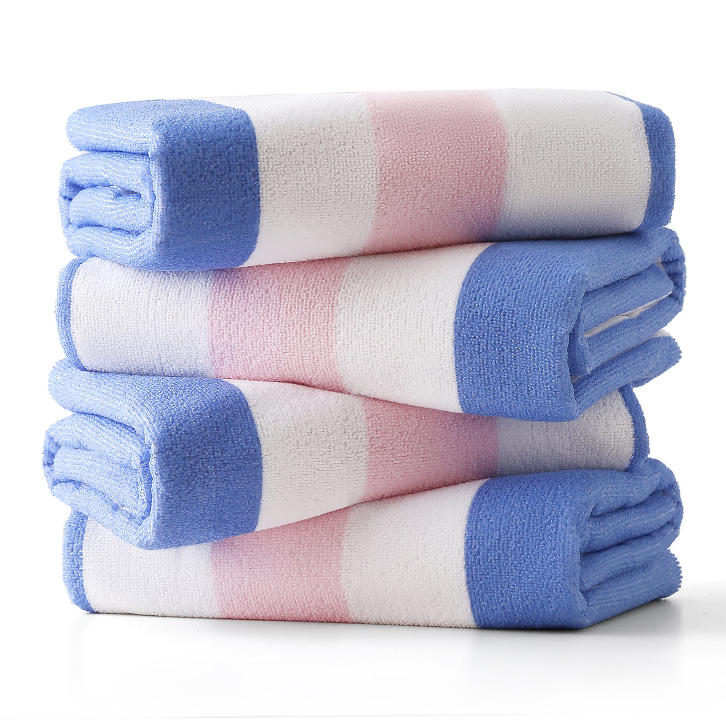 Beartech 4 Pieces Beach Towel Set,30x60 inches Striped Beach Towels Soft Camping Travel Towels, Lightweight Quick Dry Pool Towels for Beach Shower Towels Swim Towels Absorbent for Adults