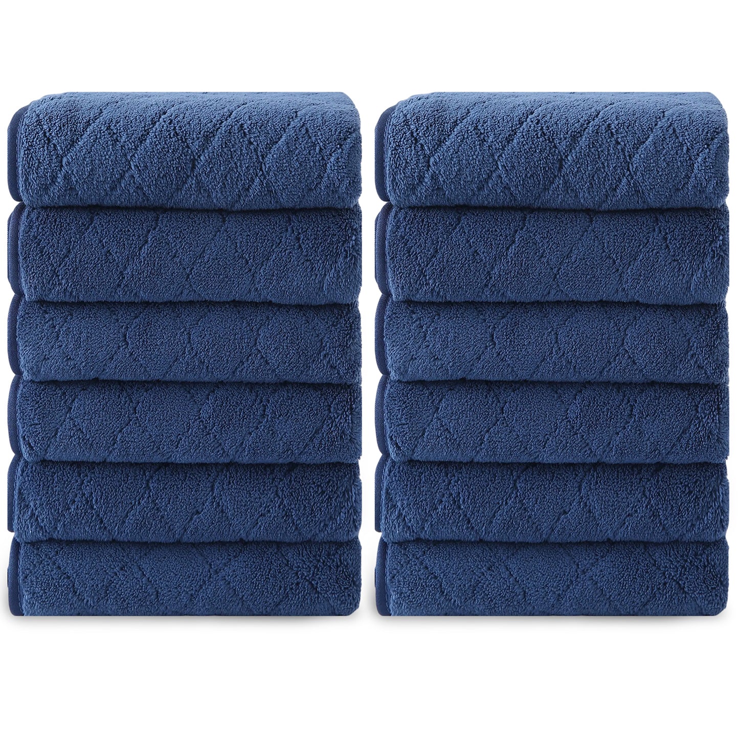 Kebury Luxurious Washcloths Set of 12 - Size 13" x 13" , Highly Absorbent Ultra Soft Microfiber Wash Cloth for Bathroom Body Face Use