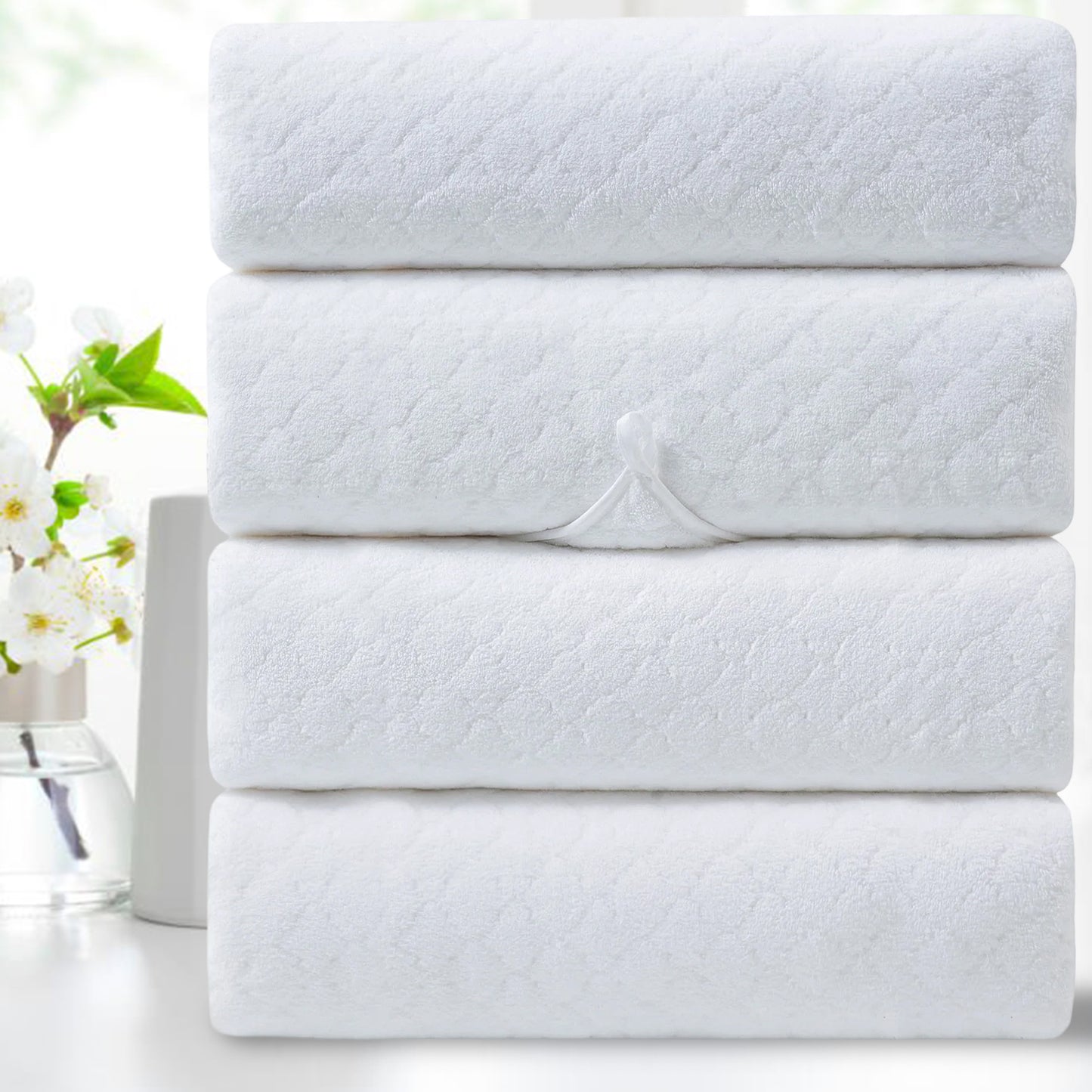 Kebury 4-Pack Large Bath Towels (35x70") - Ultra Soft, Quick Dry & Highly Absorbent