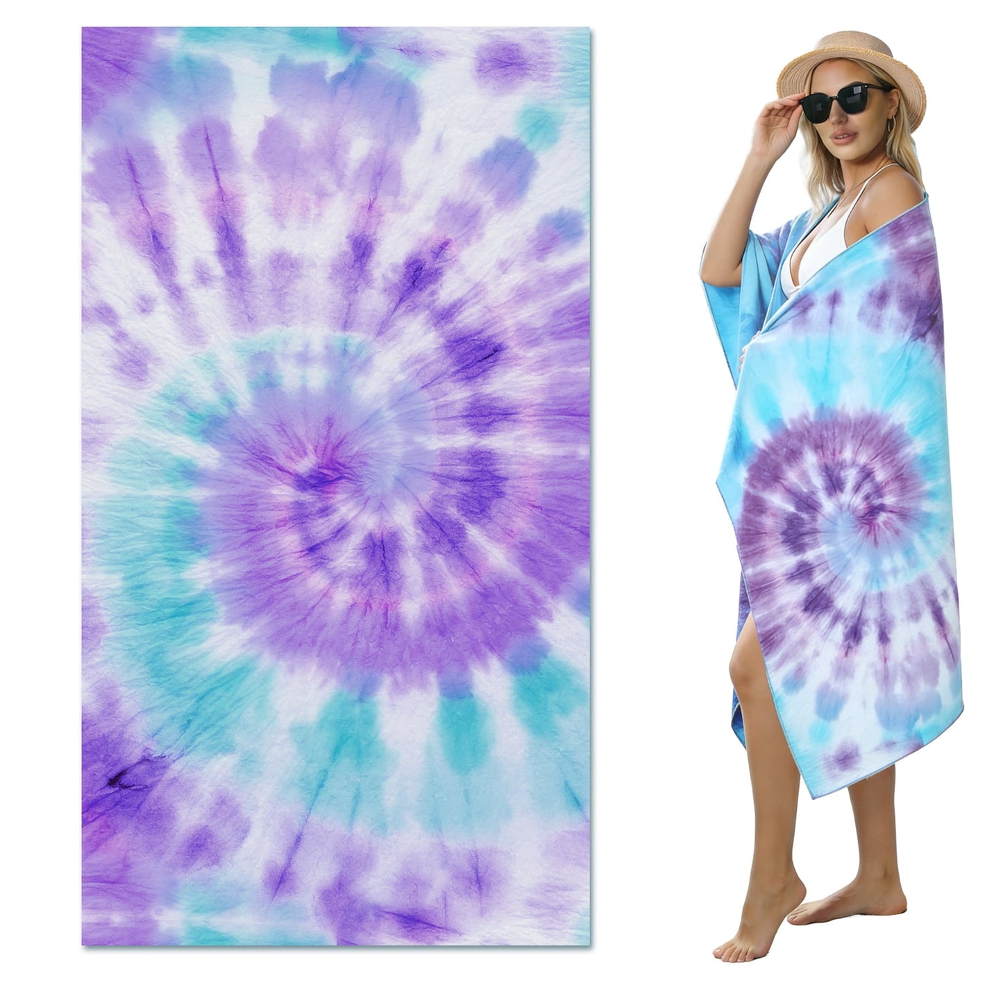 Beartech 4 Pieces Microfiber Beach Towel Set,40x70 inches Super Absorbent Large Towels Camping Travel Towels,Quick Dry Bath Towels For Beach Lightweight Shower Towels Outdoor Swim Towels For Adults