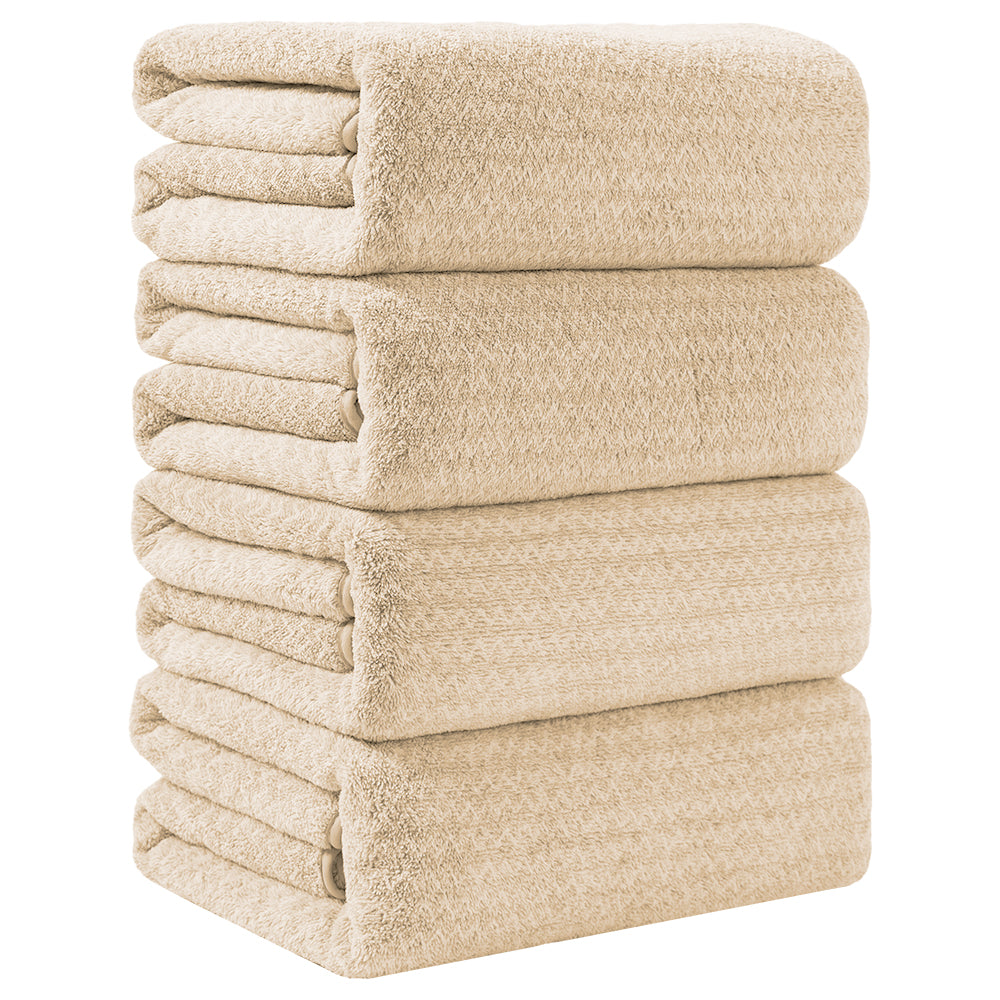 Kebury 4-Pack Oversized Bath Towel Set - 35x70 Inches, 100% Microfiber | Ultra Soft | For Bathroom, Kitchen, Spa, Hotel, Gym
