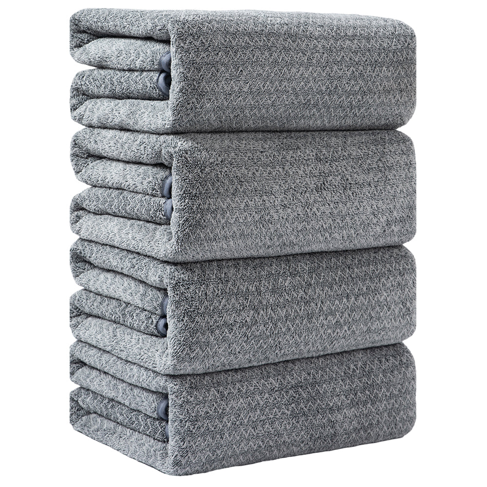 Kebury 4-Pack Oversized Bath Towel Set - 35x70 Inches, 100% Microfiber | Ultra Soft | For Bathroom, Kitchen, Spa, Hotel, Gym