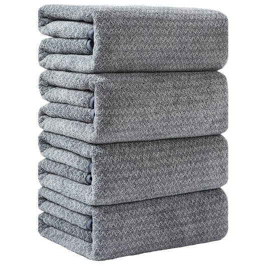 Kebury 4-Pack Oversized Bath Towel Set - 35x70 Inches, 100% Microfiber | Ultra Soft | For Bathroom, Kitchen, Spa, Hotel, Gym