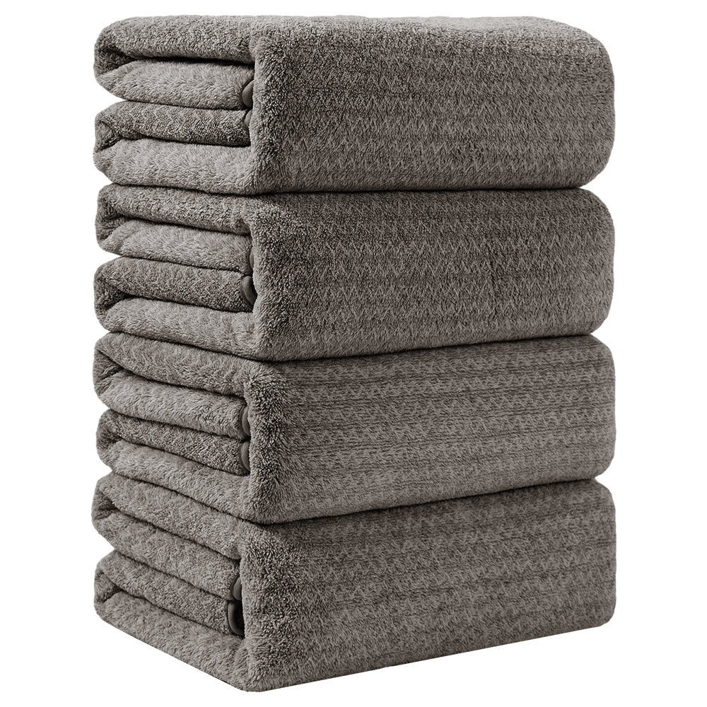 Kebury 4-Pack Oversized Bath Towel Set - 35x70 Inches, 100% Microfiber | Ultra Soft | For Bathroom, Kitchen, Spa, Hotel, Gym
