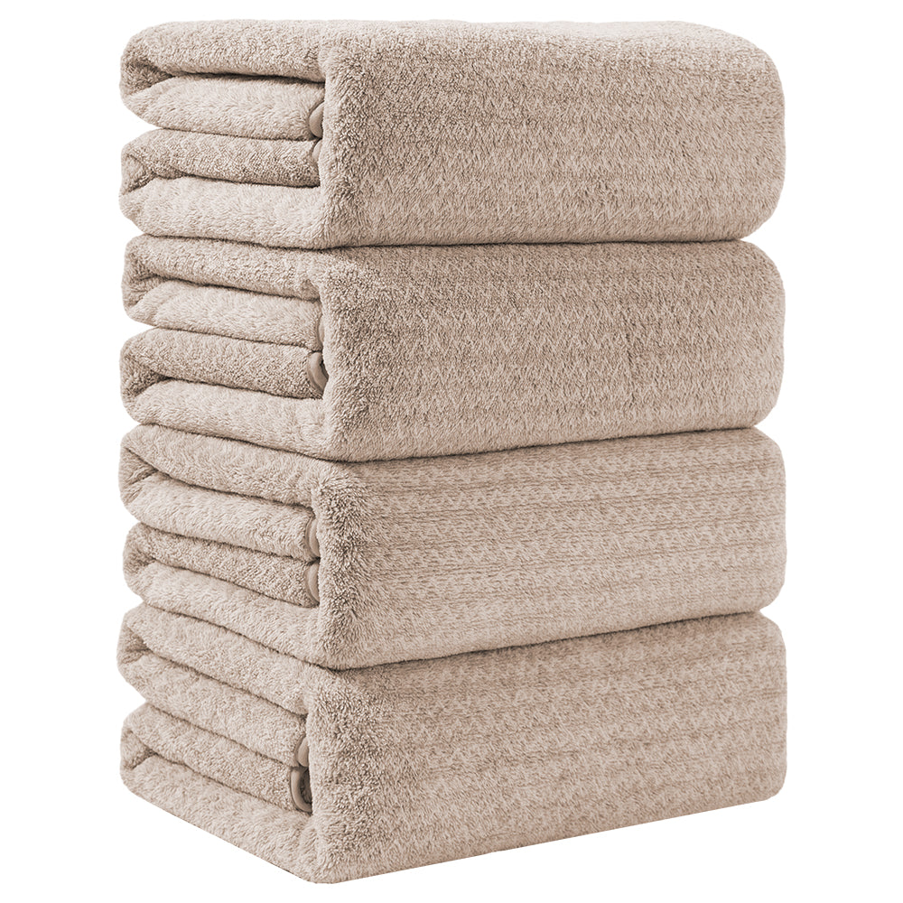 Kebury 4-Pack Oversized Bath Towel Set - 35x70 Inches, 100% Microfiber | Ultra Soft | For Bathroom, Kitchen, Spa, Hotel, Gym