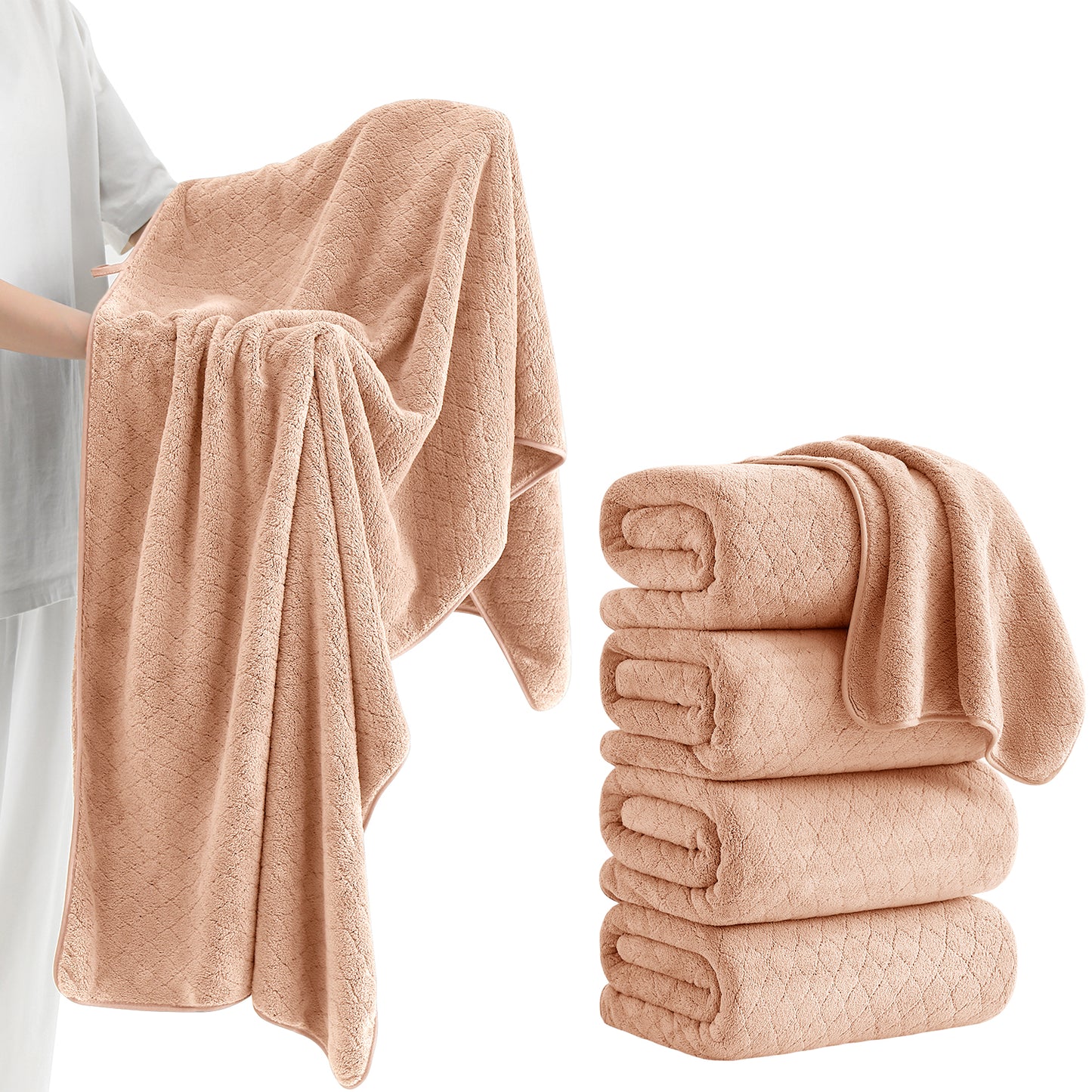 Kebury 4-Pack Large Bath Towels (35x70") - Ultra Soft, Quick Dry & Highly Absorbent