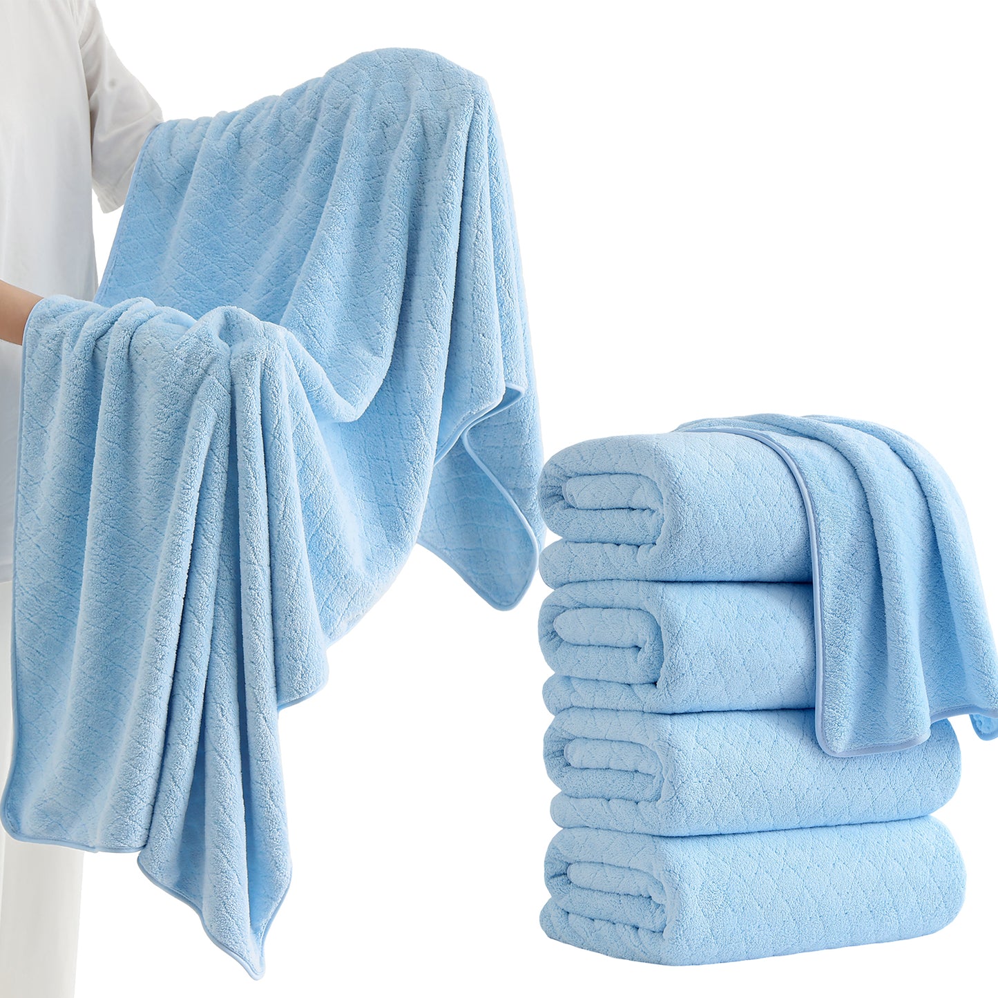 Kebury 4-Pack Large Bath Towels (35x70") - Ultra Soft, Quick Dry & Highly Absorbent