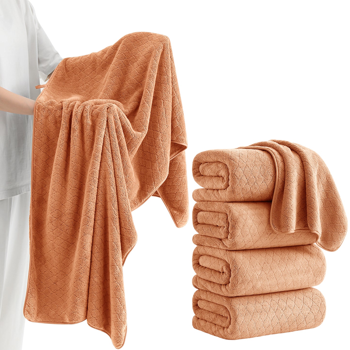 Kebury 4-Pack Large Bath Towels (35x70") - Ultra Soft, Quick Dry & Highly Absorbent
