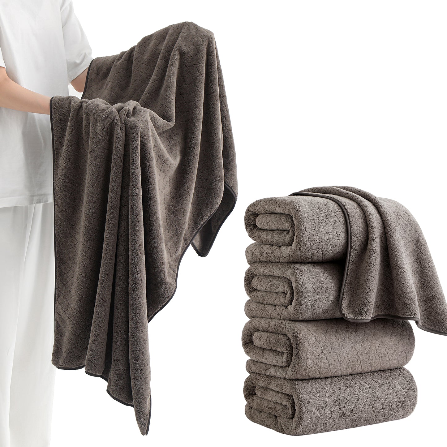 Kebury 4-Pack Large Bath Towels (35x70") - Ultra Soft, Quick Dry & Highly Absorbent