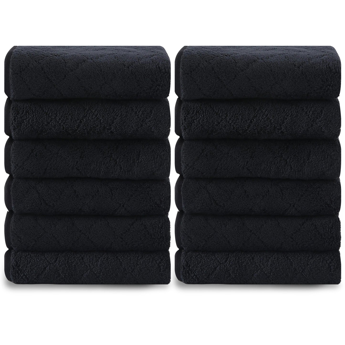 Kebury Luxurious Washcloths Set of 12 - Size 13" x 13" , Highly Absorbent Ultra Soft Microfiber Wash Cloth for Bathroom Body Face Use