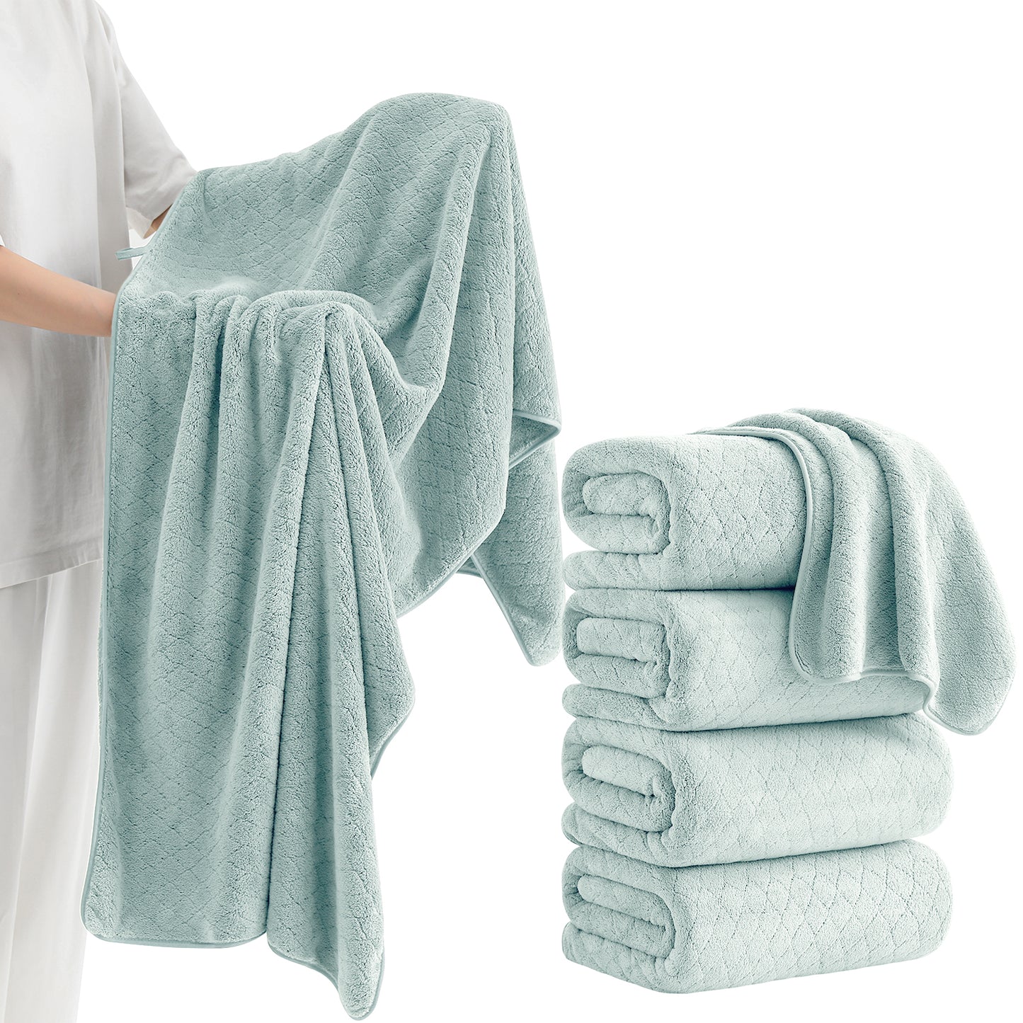 Kebury 4-Pack Large Bath Towels (35x70") - Ultra Soft, Quick Dry & Highly Absorbent