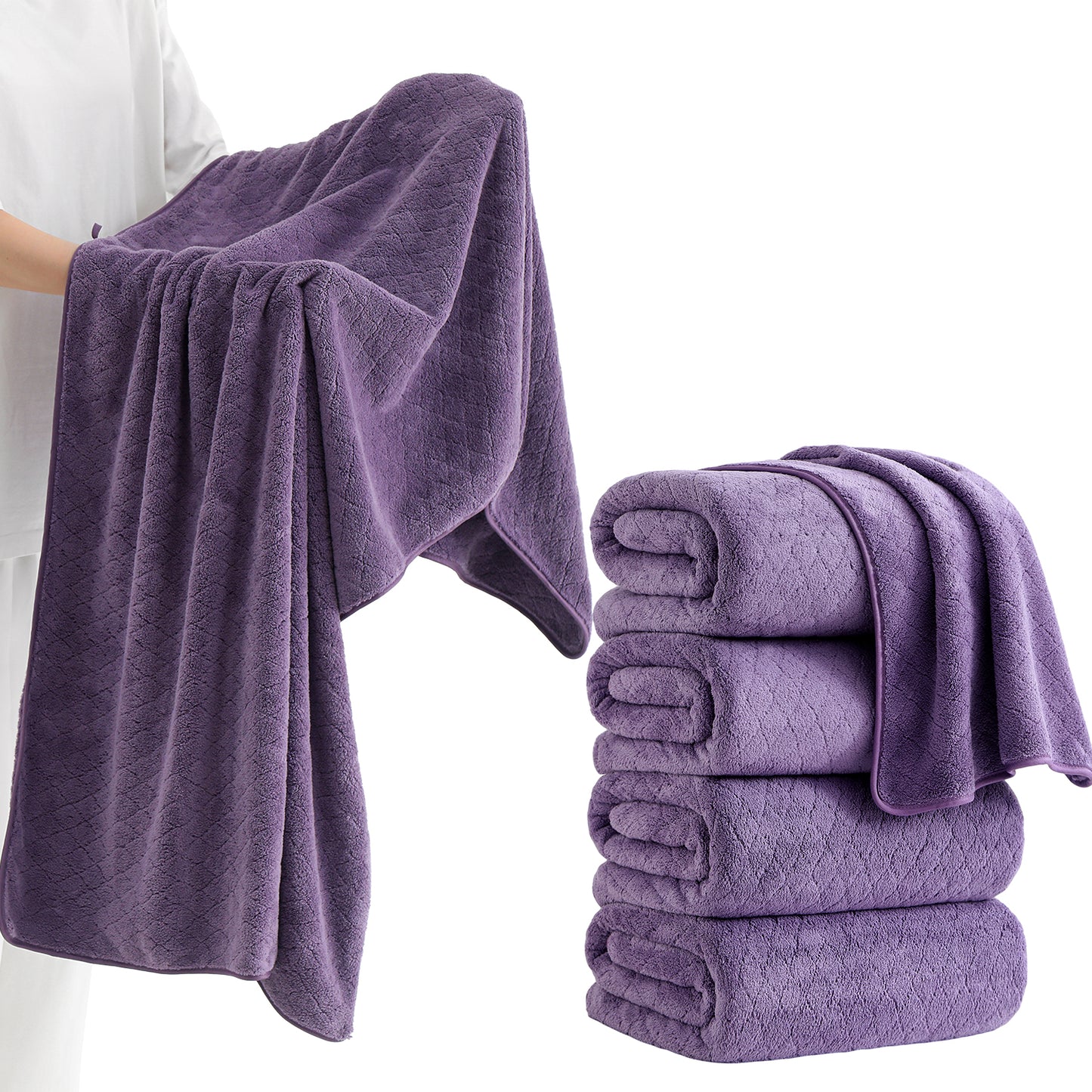 Kebury 4-Pack Large Bath Towels (35x70") - Ultra Soft, Quick Dry & Highly Absorbent