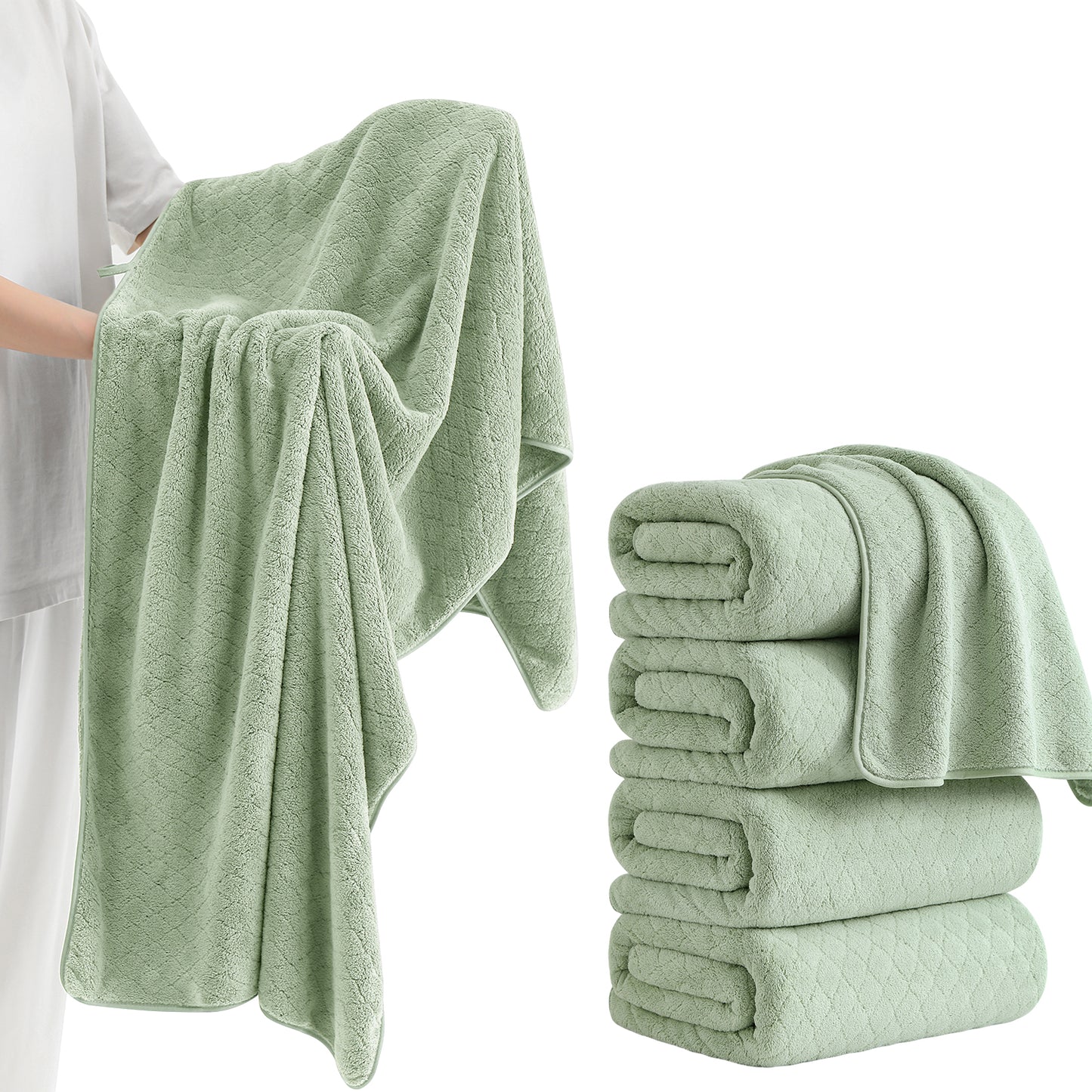 Kebury 4-Pack Large Bath Towels (35x70") - Ultra Soft, Quick Dry & Highly Absorbent