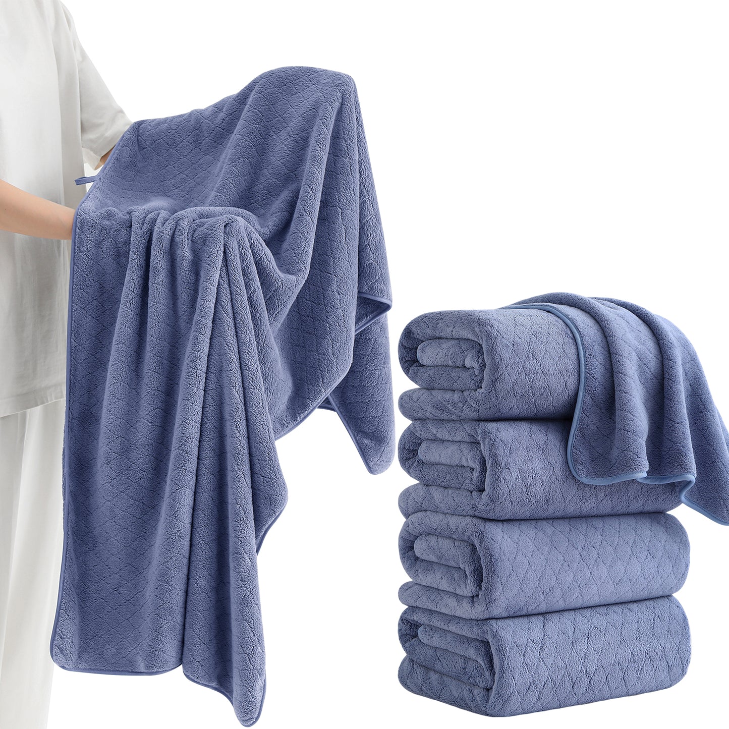 Kebury 4-Pack Large Bath Towels (35x70") - Ultra Soft, Quick Dry & Highly Absorbent