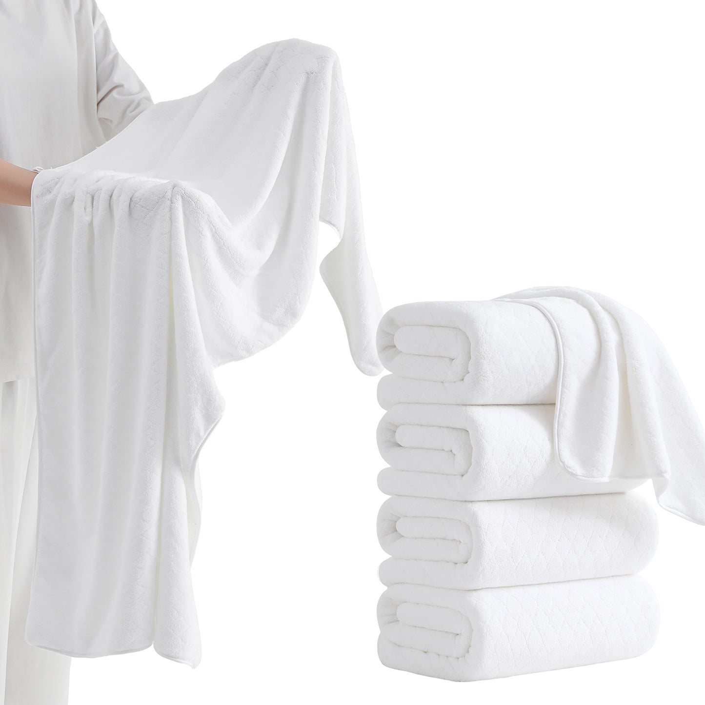 Kebury 4-Pack Large Bath Towels (35x70") - Ultra Soft, Quick Dry & Highly Absorbent
