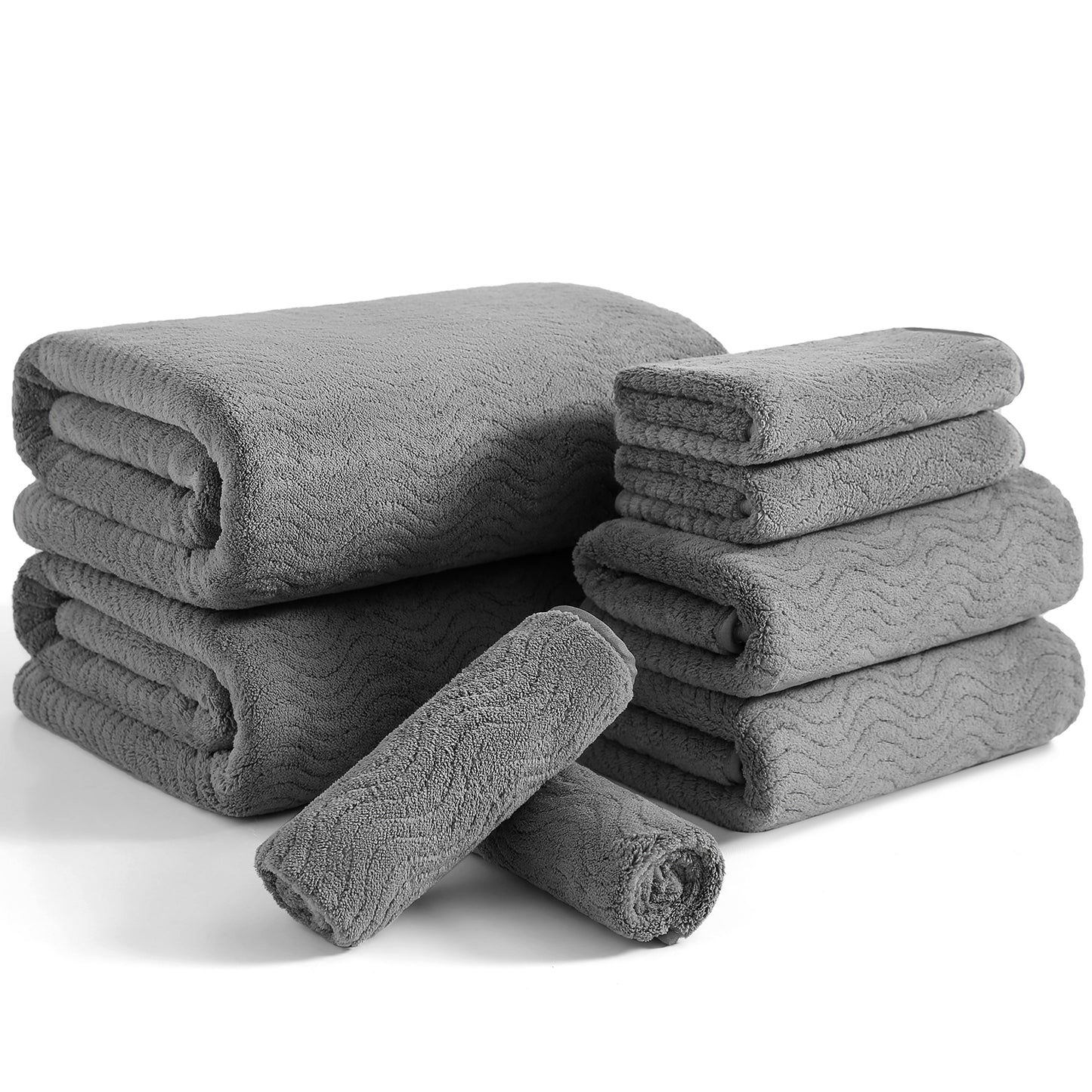 Beartech 8 Piece Microfiber Bath Towel Set