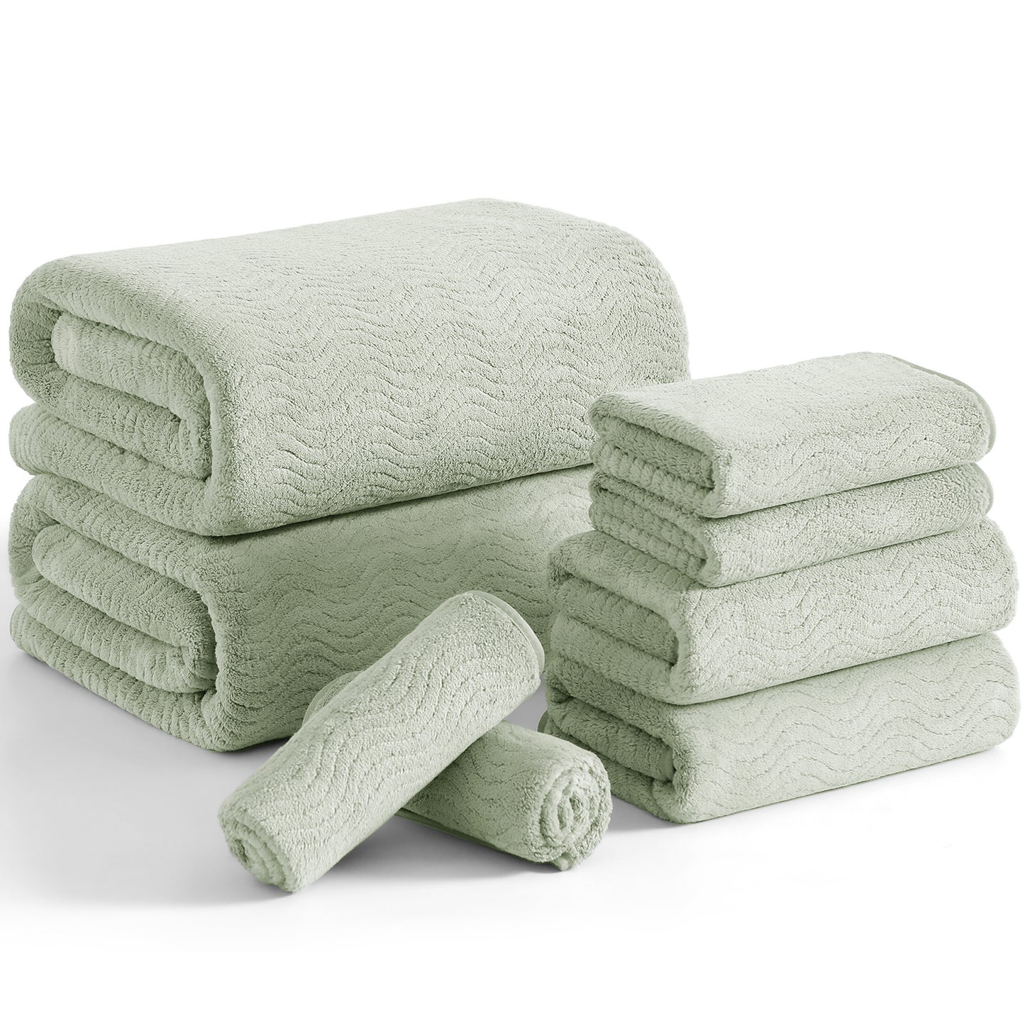 Beartech 8 Piece Microfiber Bath Towel Set