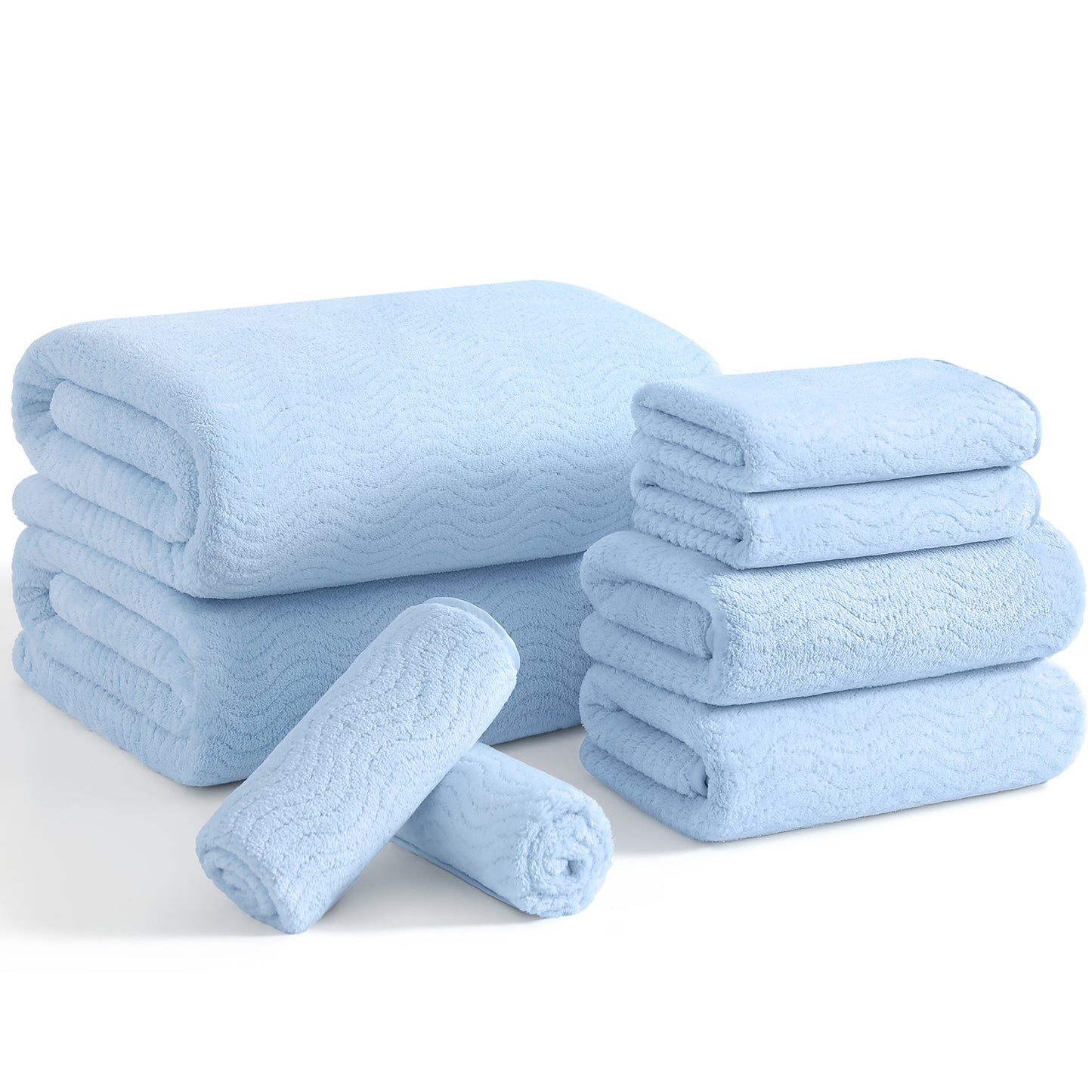 Beartech 8 Piece Microfiber Bath Towel Set