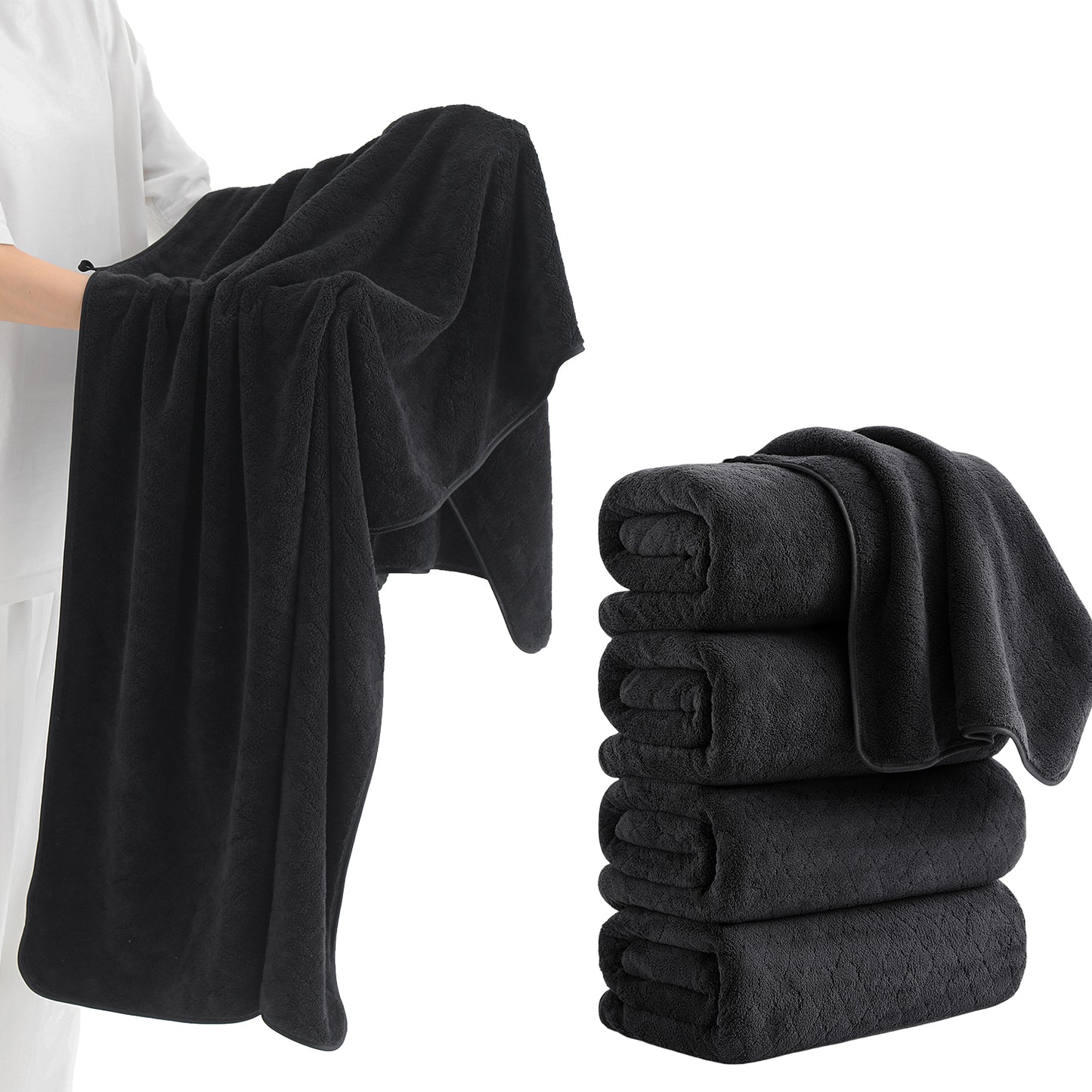 Kebury 4-Pack Large Bath Towels (35x70") - Ultra Soft, Quick Dry & Highly Absorbent