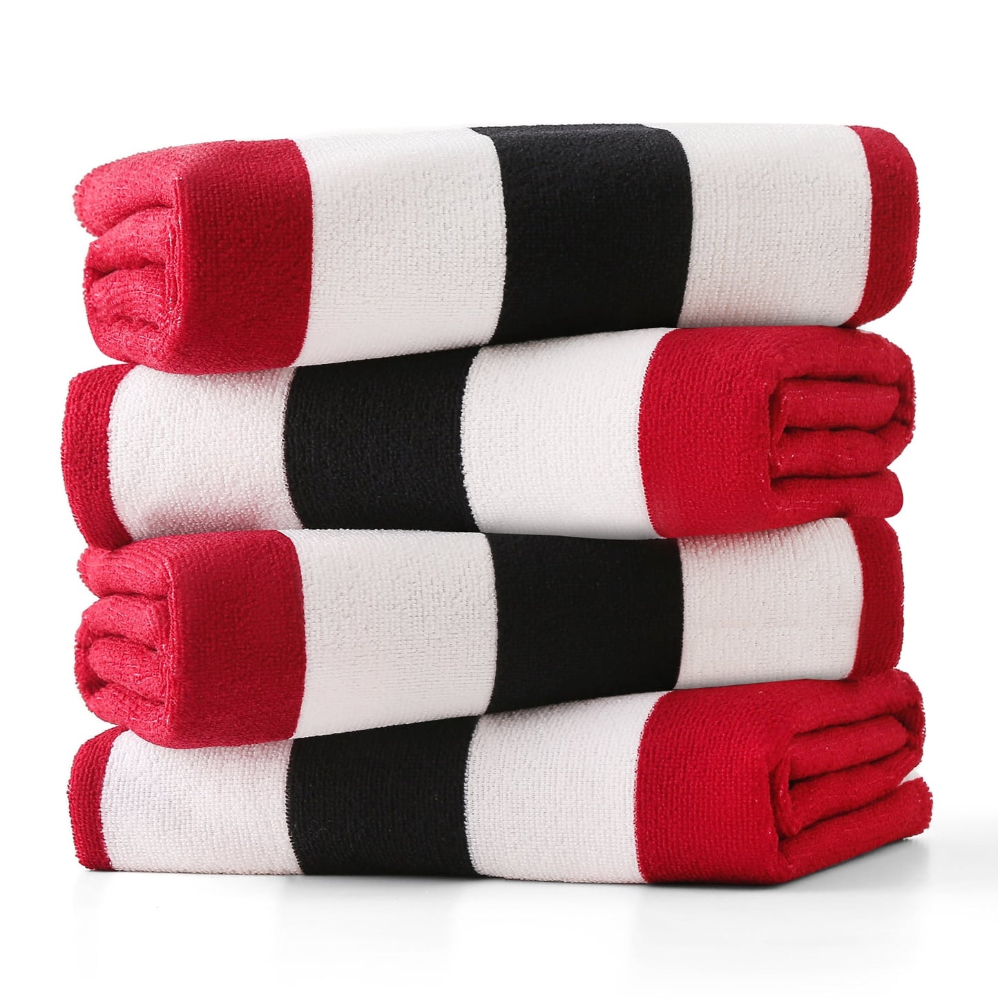 Beartech 4 Pieces Beach Towel Set,30x60 inches Striped Beach Towels Soft Camping Travel Towels, Lightweight Quick Dry Pool Towels for Beach Shower Towels Swim Towels Absorbent for Adults