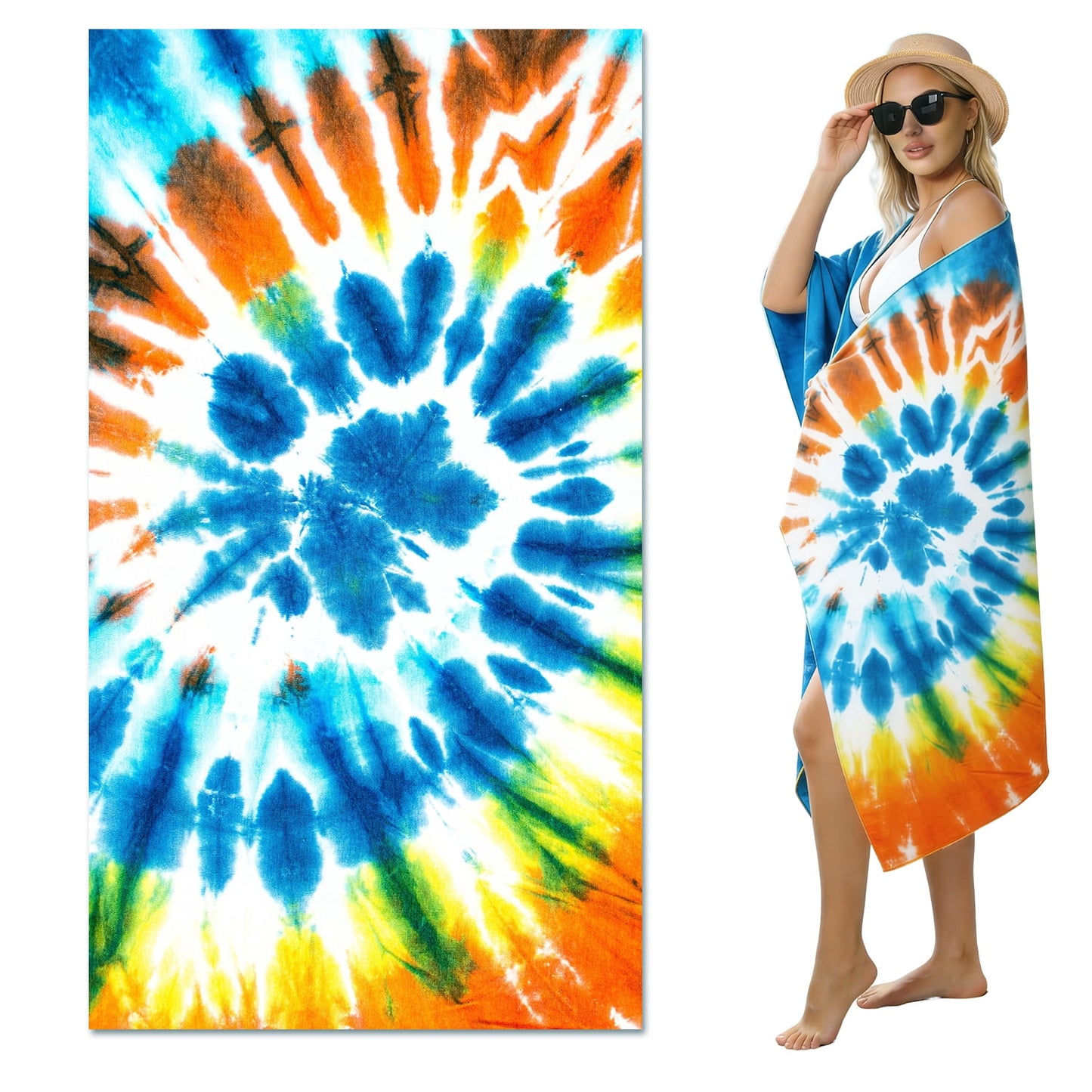 Beartech 4 Pieces Microfiber Beach Towel Set,40x70 inches Super Absorbent Large Towels Camping Travel Towels,Quick Dry Bath Towels For Beach Lightweight Shower Towels Outdoor Swim Towels For Adults