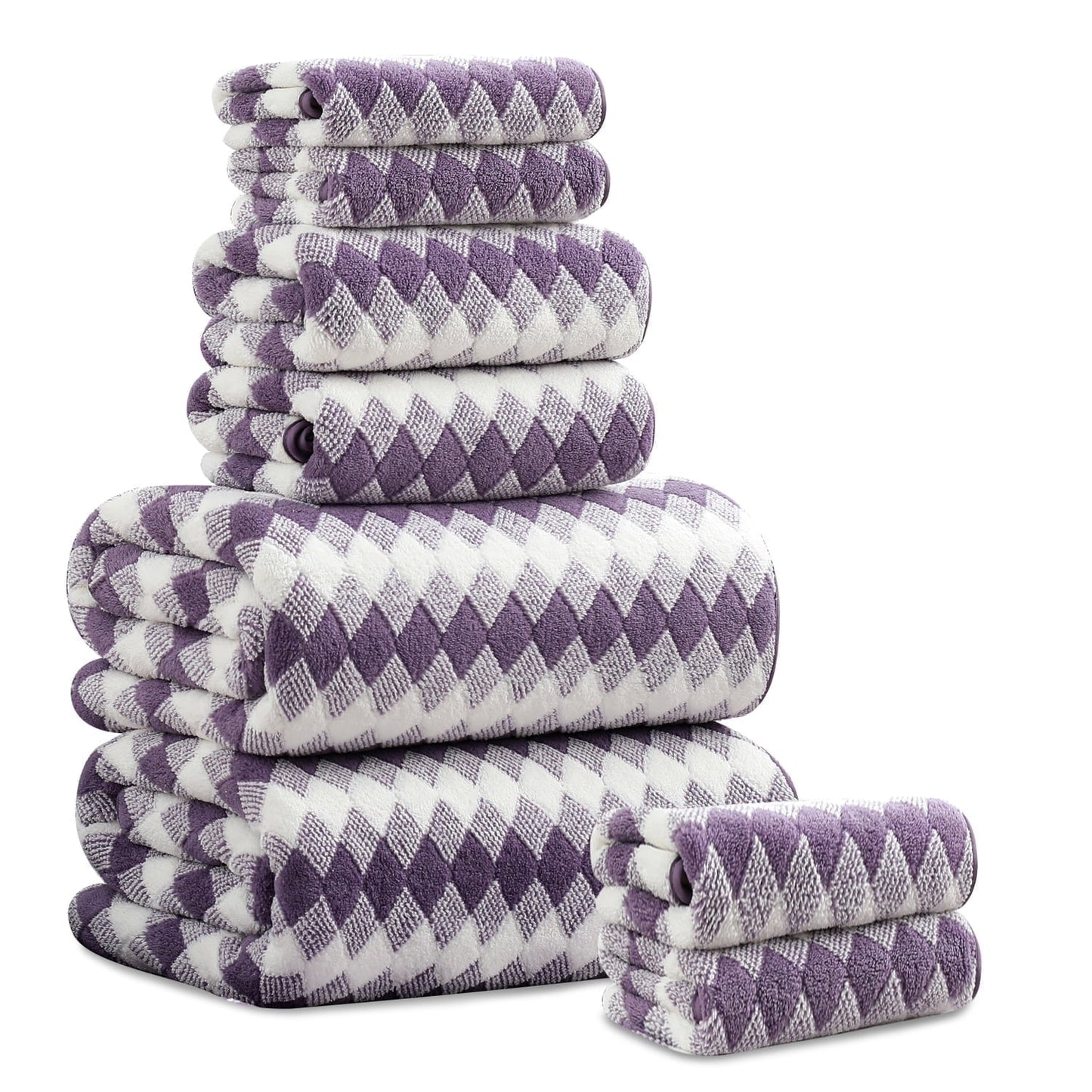 Beartech 8 Piece Microfiber Bath Towel Set 2 Oversized Bath Sheet,2 Hand Towels and 4 Washcloths