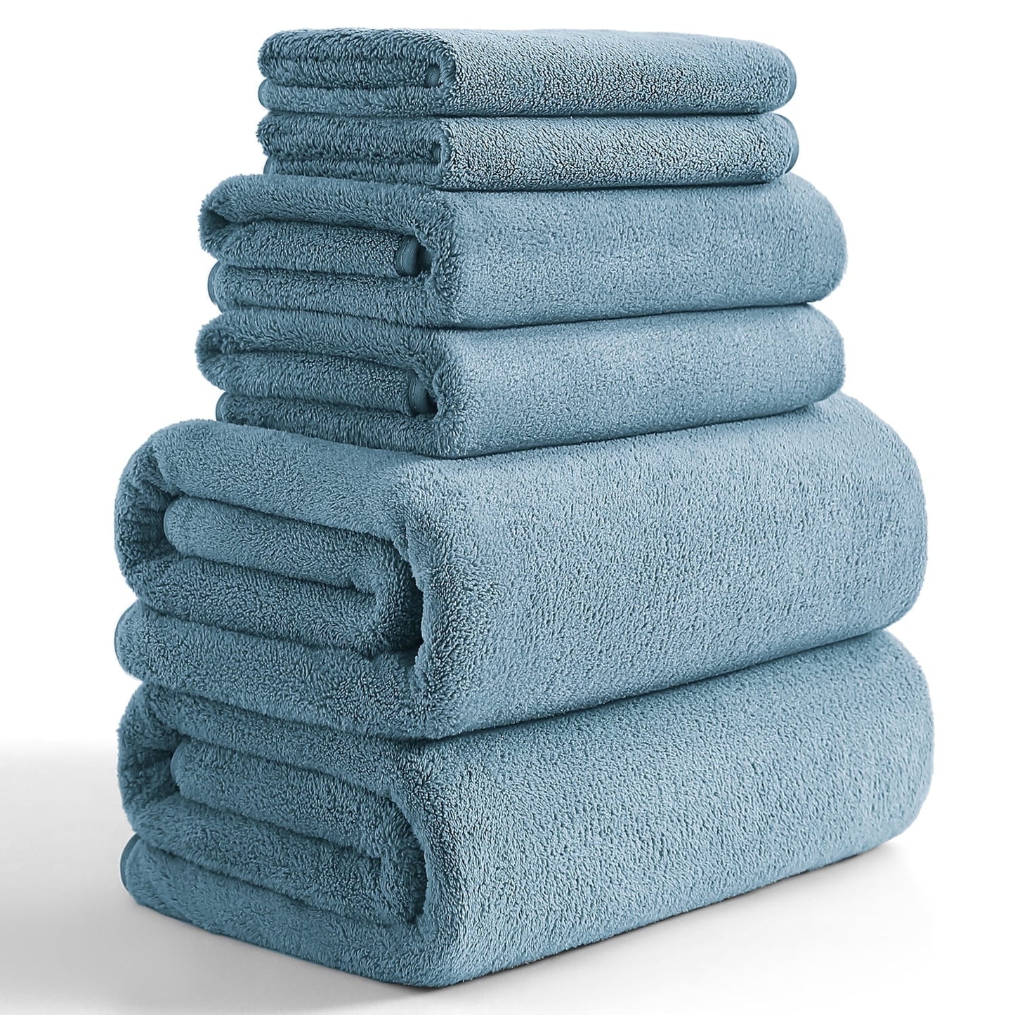 Beartech 8 Piece Microfiber Bath Towel Set 2 Oversized Bath Sheet,2 Hand Towels and 2 Washcloths