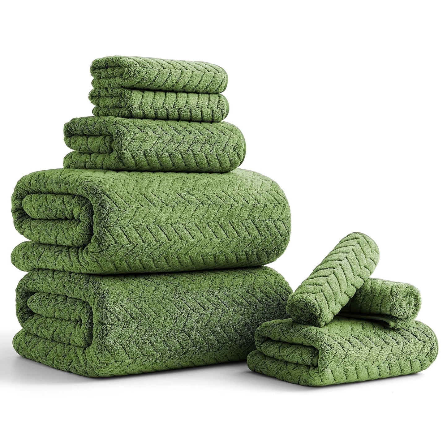 Beartech 8 Piece Microfiber Bath Towel Set 2 Oversized Bath Sheet,2 Hand Towels and 4 Washcloths