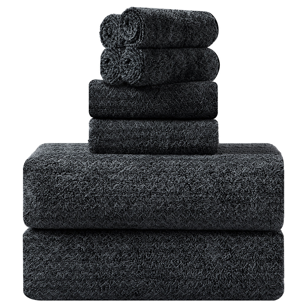 Kebury 8-Piece Microfiber Bath Towel Bundle - 2 Extra-Large Bath Towels, 2 Hand Towels & 4 Washcloths, Ultra-Soft & Absorbent