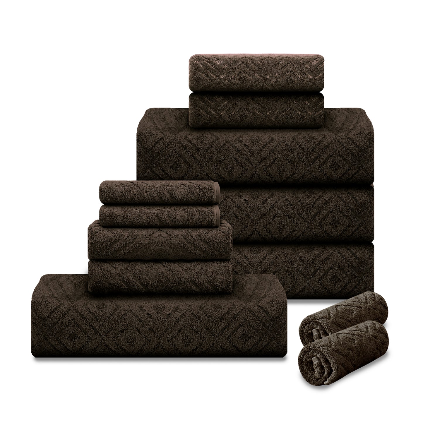 Kebury 12 Piece Bath Towels Set -4 Bath Sheet Towels, 4 Hand Towels & 4 Washcloths, Soft Microfiber Bathroom Towel Bundle for Family Everyday Shower Use Gym Spa