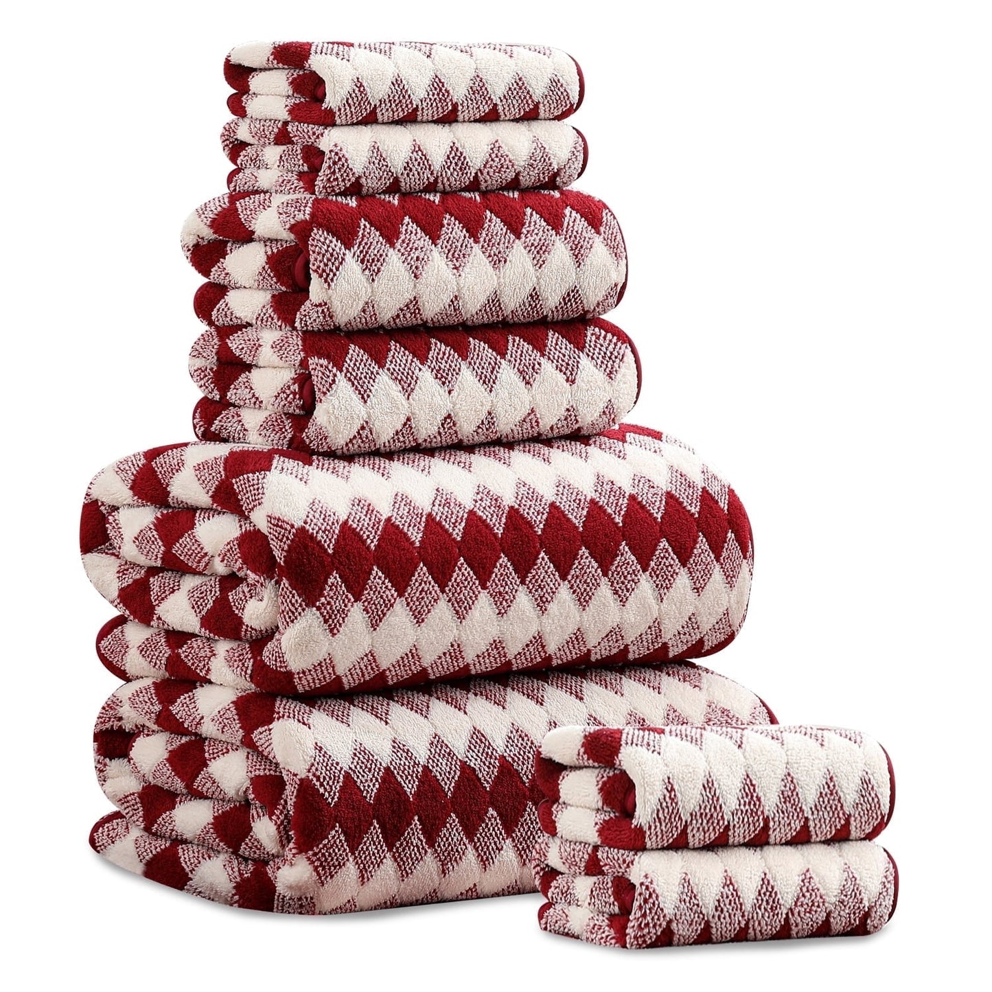 Beartech 8 Piece Microfiber Bath Towel Set 2 Oversized Bath Sheet,2 Hand Towels and 4 Washcloths