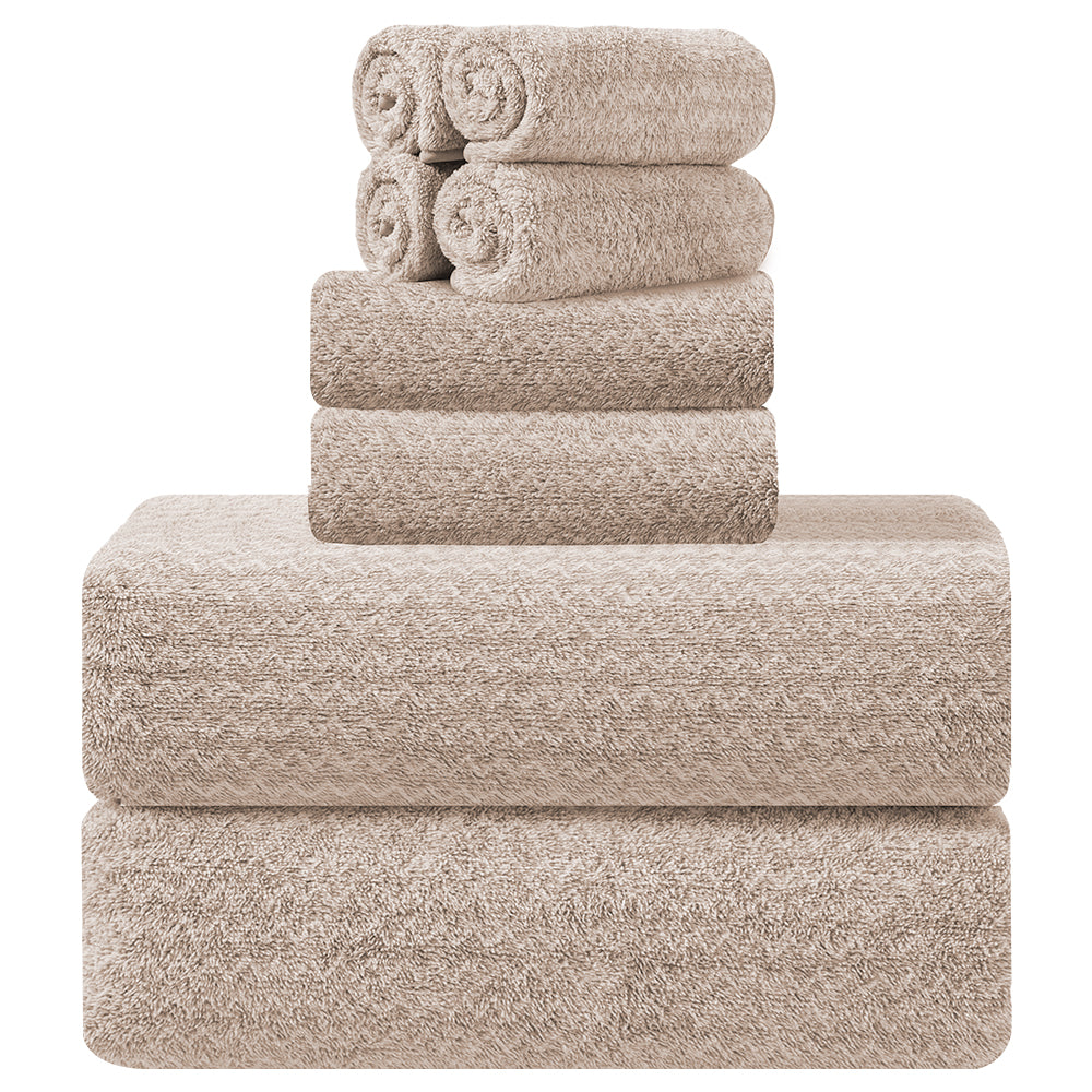 Kebury 8-Piece Microfiber Bath Towel Bundle - 2 Extra-Large Bath Towels, 2 Hand Towels & 4 Washcloths, Ultra-Soft & Absorbent