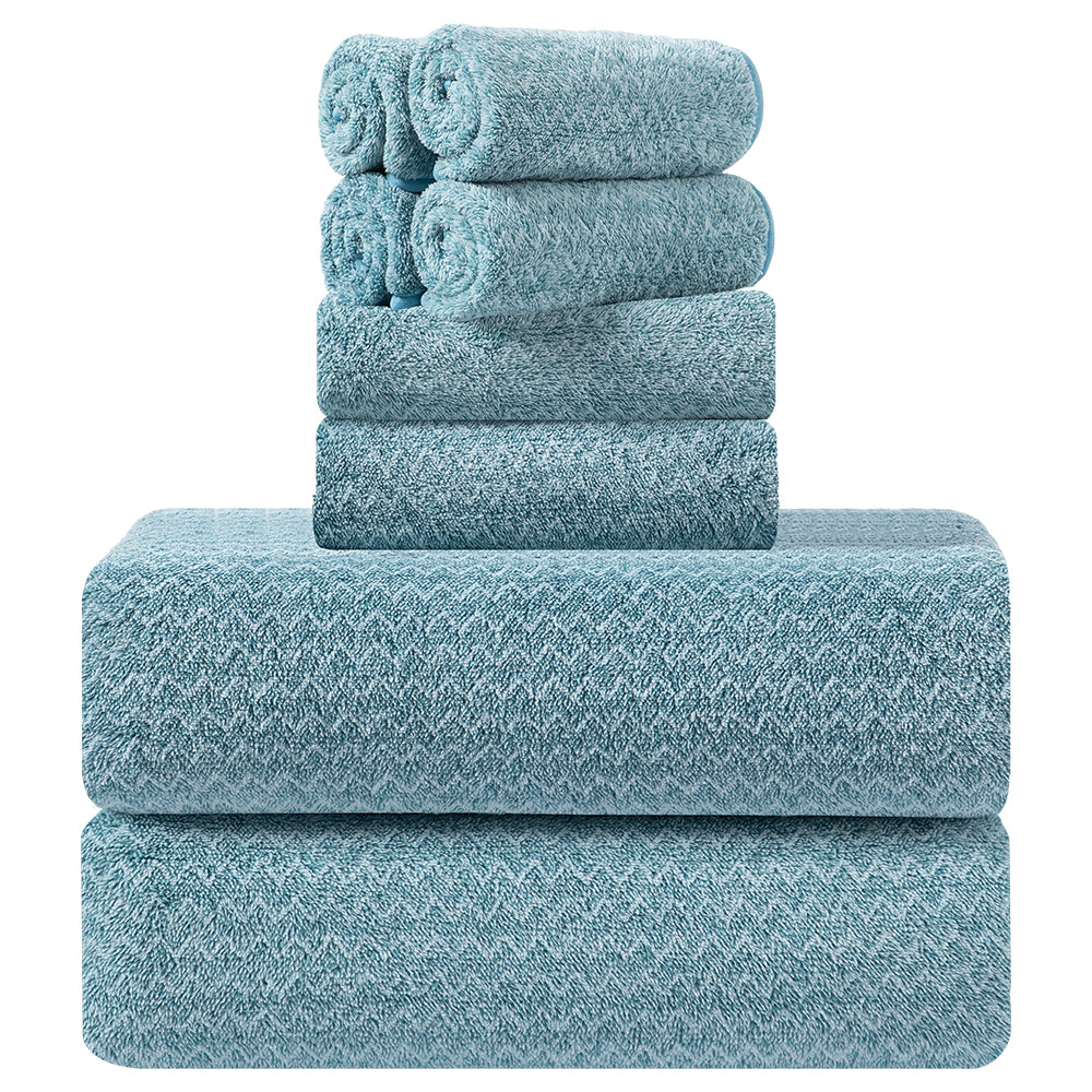 Kebury 8-Piece Microfiber Bath Towel Bundle - 2 Extra-Large Bath Towels, 2 Hand Towels & 4 Washcloths, Ultra-Soft & Absorbent