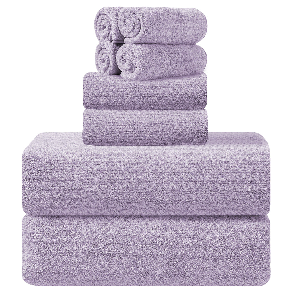 Kebury 8-Piece Microfiber Bath Towel Bundle - 2 Extra-Large Bath Towels, 2 Hand Towels & 4 Washcloths, Ultra-Soft & Absorbent