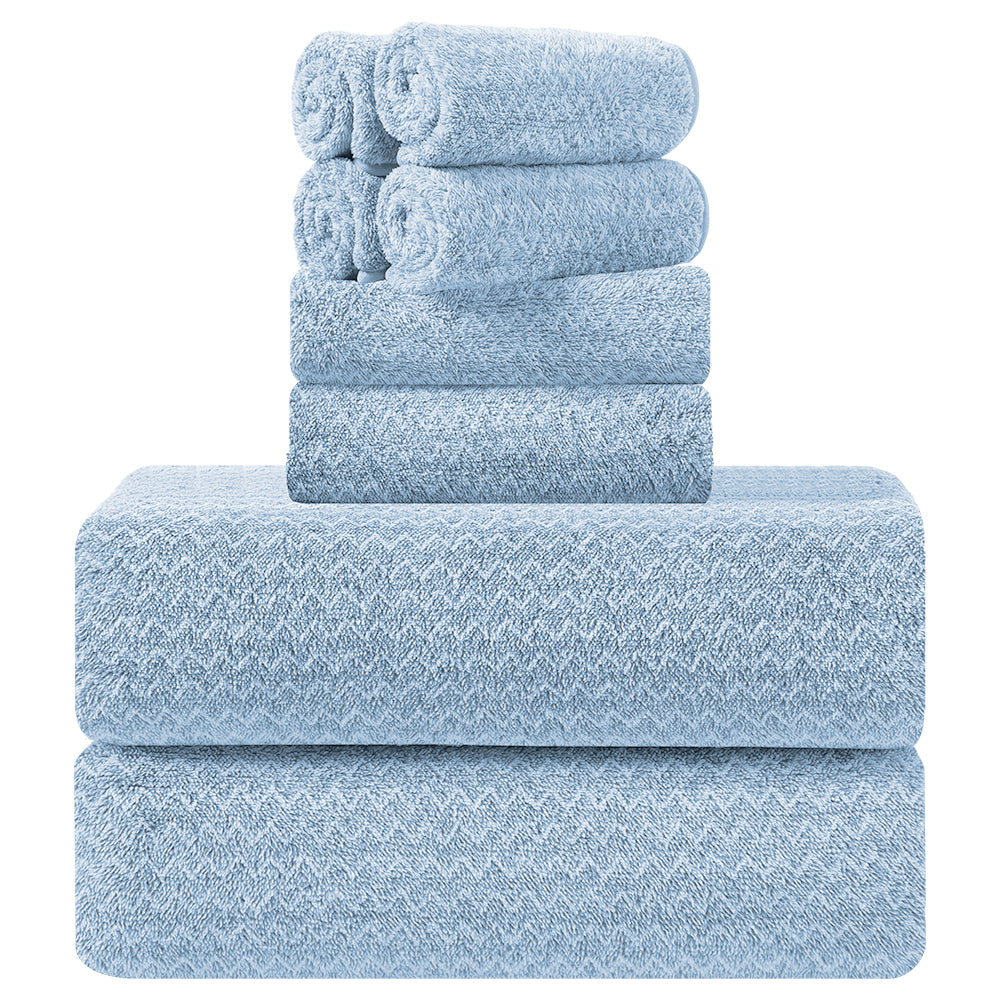 Kebury 8-Piece Microfiber Bath Towel Bundle - 2 Extra-Large Bath Towels, 2 Hand Towels & 4 Washcloths, Ultra-Soft & Absorbent
