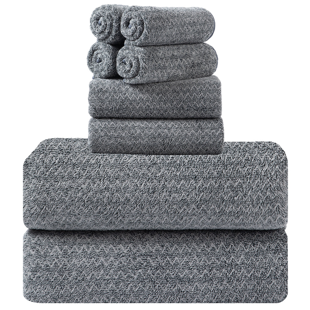 Kebury 8-Piece Microfiber Bath Towel Bundle - 2 Extra-Large Bath Towels, 2 Hand Towels & 4 Washcloths, Ultra-Soft & Absorbent