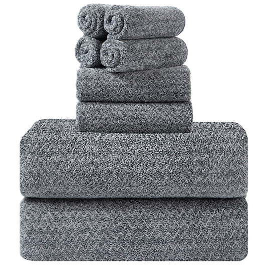 Kebury 8-Piece Microfiber Bath Towel Bundle - 2 Extra-Large Bath Towels, 2 Hand Towels & 4 Washcloths, Ultra-Soft & Absorbent