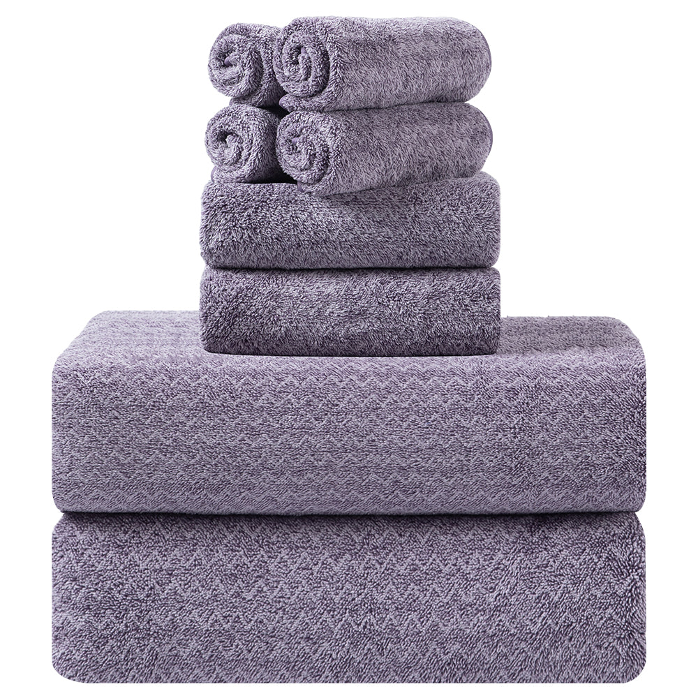 Kebury 8-Piece Microfiber Bath Towel Bundle - 2 Extra-Large Bath Towels, 2 Hand Towels & 4 Washcloths, Ultra-Soft & Absorbent