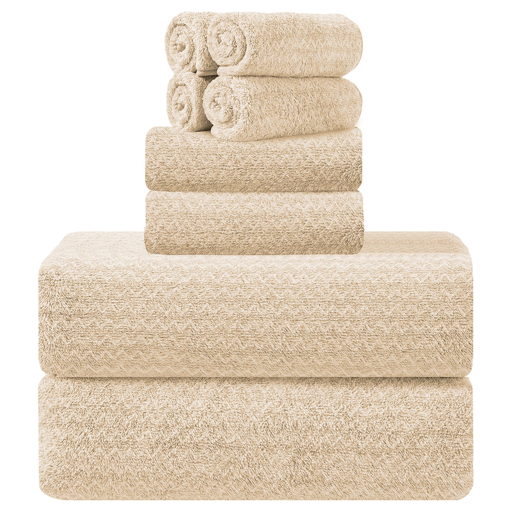 Kebury 8-Piece Microfiber Bath Towel Bundle - 2 Extra-Large Bath Towels, 2 Hand Towels & 4 Washcloths, Ultra-Soft & Absorbent